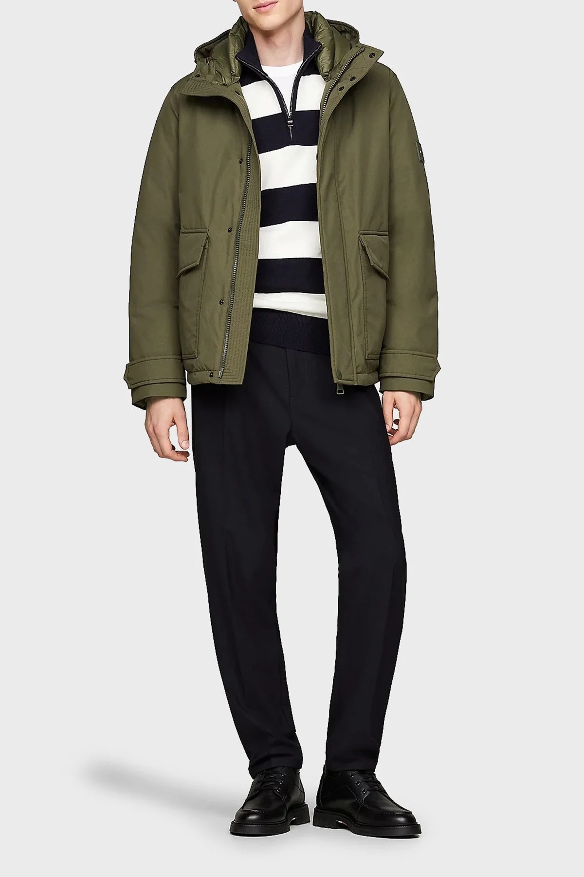 Tommy Hilfiger Kuş Tüyü Dolgulu Regular Fit Kapüşonlu Erkek Mont MW0MW36596 RBN KOYU HAKİ - 7