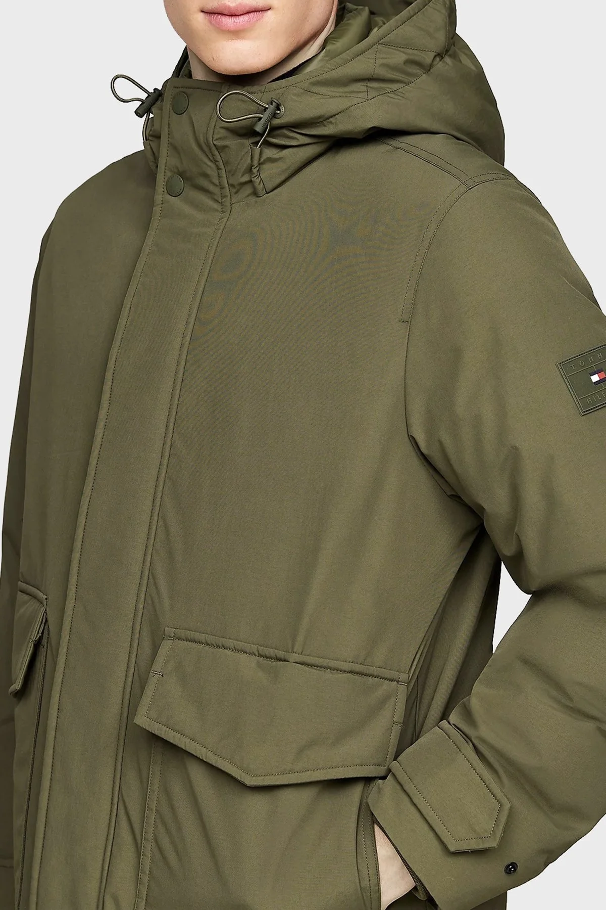 Tommy Hilfiger Kuş Tüyü Dolgulu Regular Fit Kapüşonlu Erkek Mont MW0MW36596 RBN KOYU HAKİ - 9