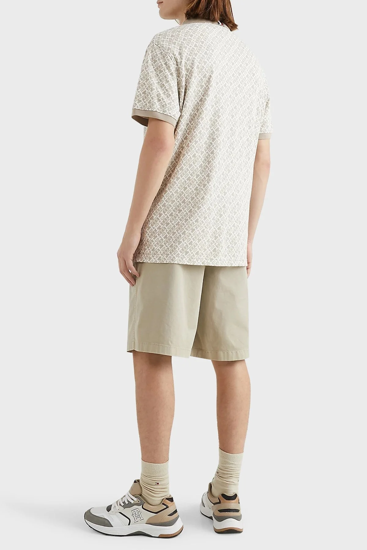 Tommy Hilfiger Logo Baskılı % 100 Pamuk Regular Fit Erkek Polo T Shirt MW0MW30806 AEP BEJ - 4