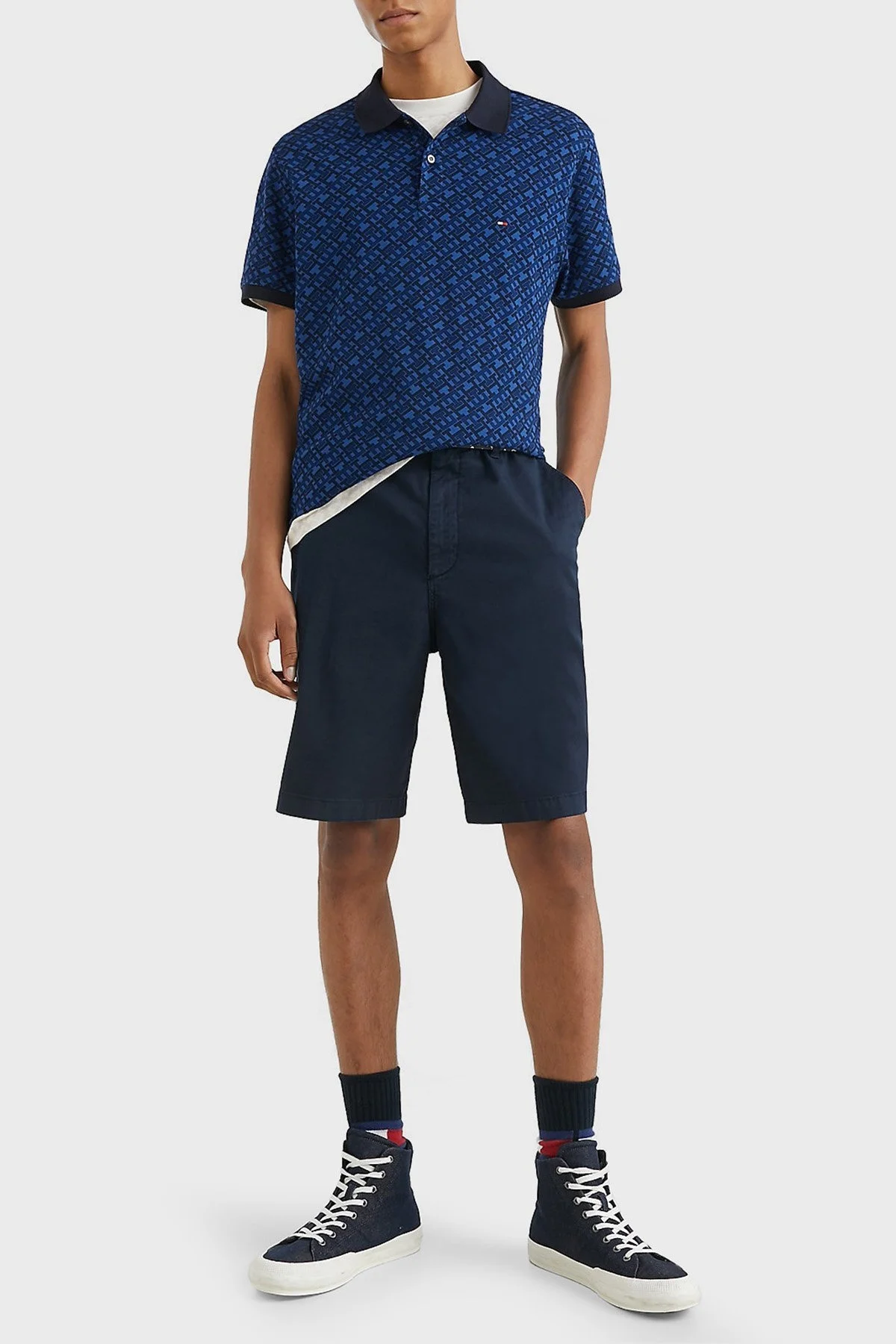 Tommy Hilfiger Logo Baskılı % 100 Pamuk Regular Fit Erkek Polo T Shirt MW0MW30806 DW5 LACİVERT - 2