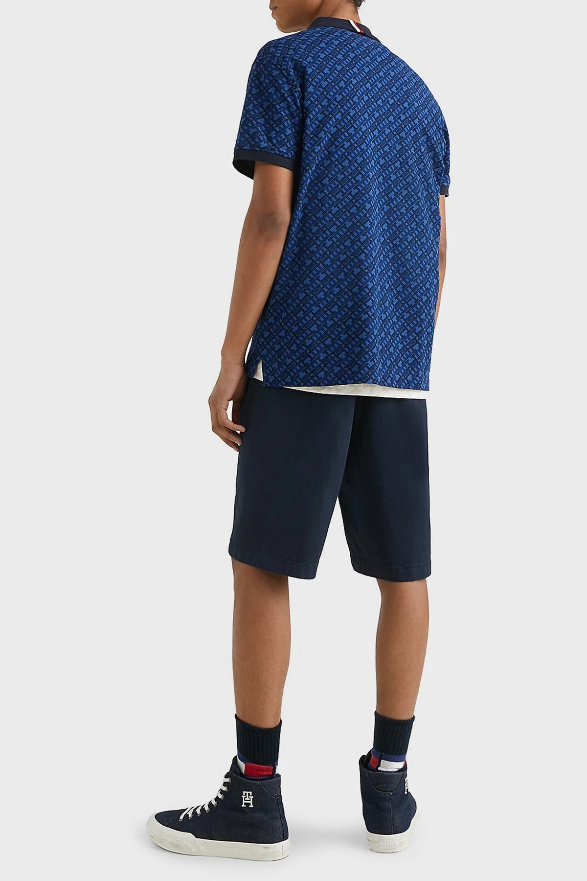 Tommy Hilfiger Logo Baskılı % 100 Pamuk Regular Fit Erkek Polo T Shirt MW0MW30806 DW5 LACİVERT - 5