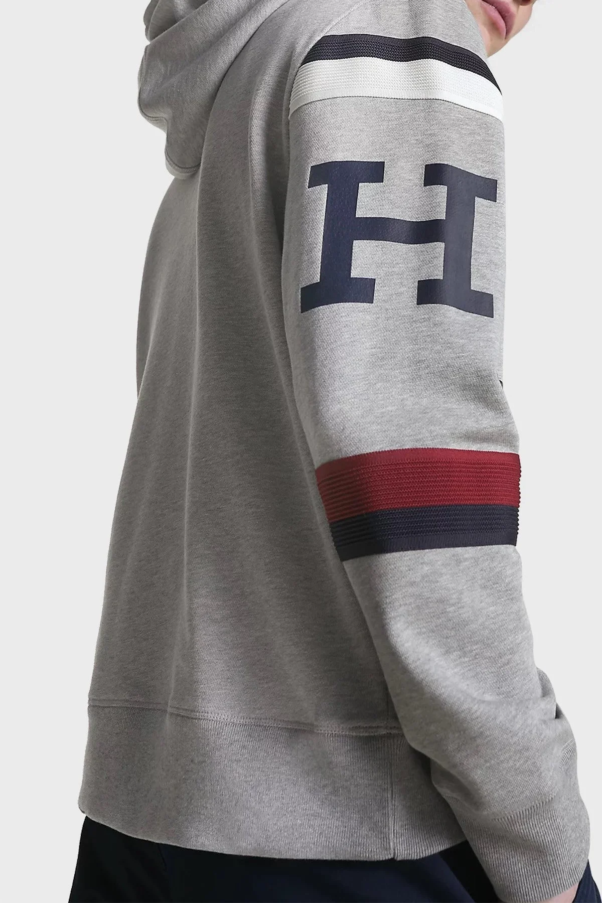 Tommy Hilfiger Logo Baskılı Organik Pamuk Kapüşonlu Erkek Sweat MW0MW31489 P01 GRİ - 3