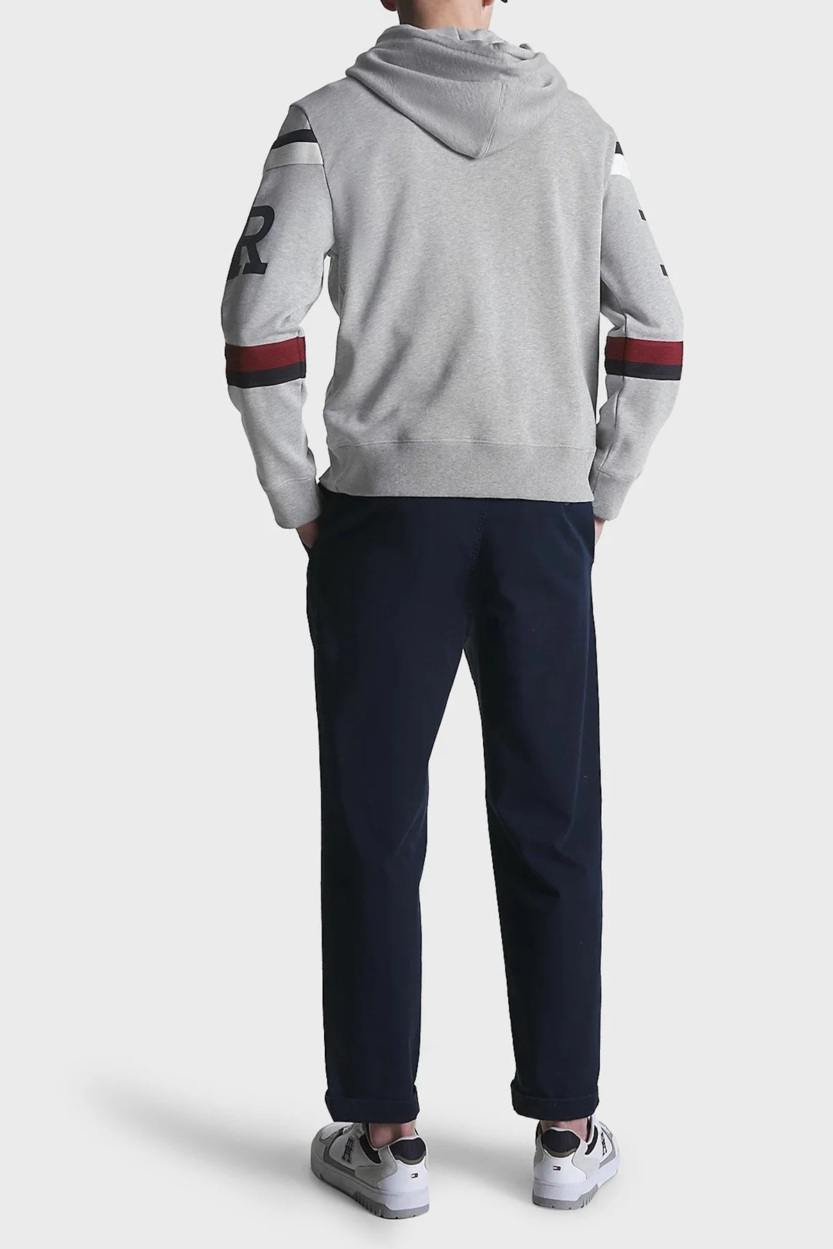 Tommy Hilfiger Logo Baskılı Organik Pamuk Kapüşonlu Erkek Sweat MW0MW31489 P01 GRİ - 5