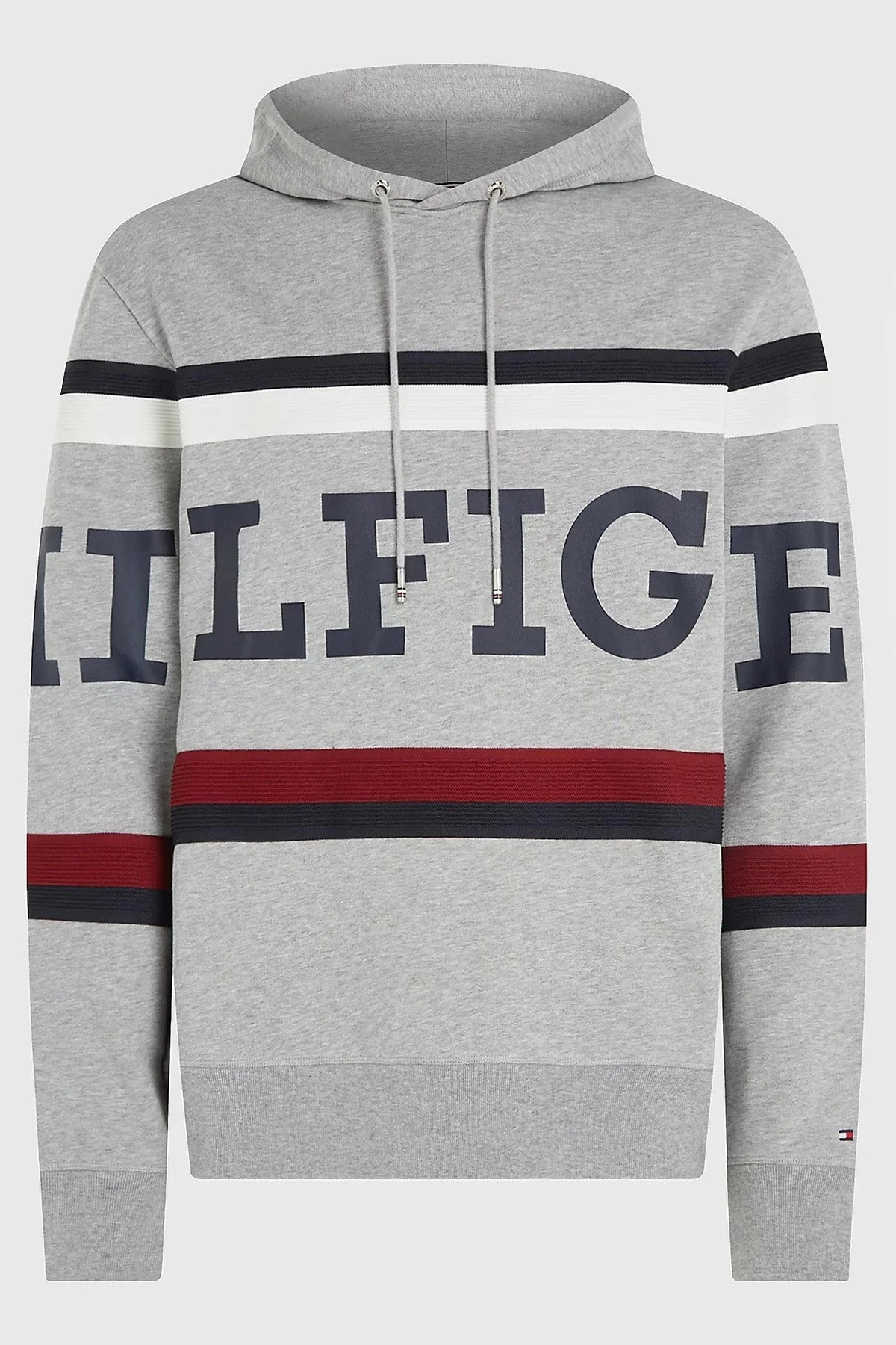 Tommy Hilfiger Logo Baskılı Organik Pamuk Kapüşonlu Erkek Sweat MW0MW31489 P01 GRİ - 6