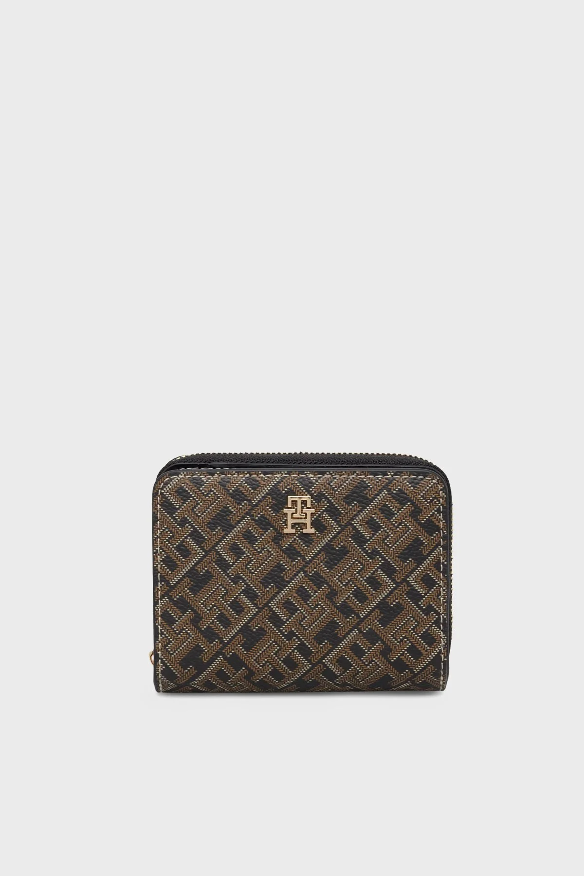 Tommy Hilfiger Logo Monogramlı Fermuarlı Kadın Cüzdan AW0AW18995 0GJ Siyah - 1