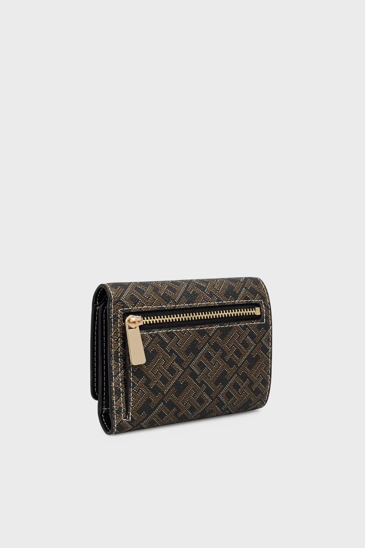 Tommy Hilfiger Logo Monogramlı Fermuarlı Kadın Cüzdan AW0AW18998 0GJ Siyah - 2