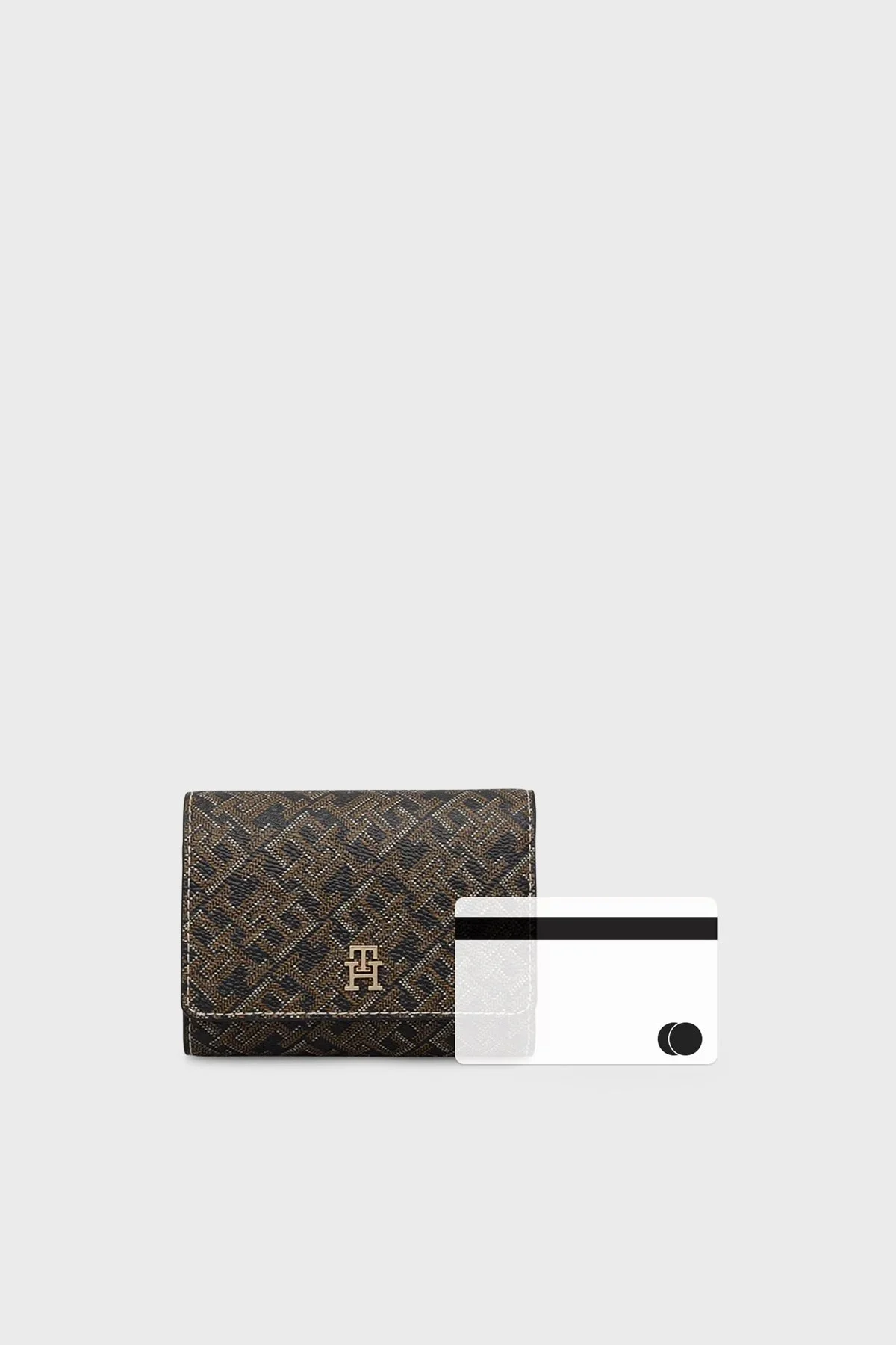 Tommy Hilfiger Logo Monogramlı Fermuarlı Kadın Cüzdan AW0AW18998 0GJ Siyah - 5