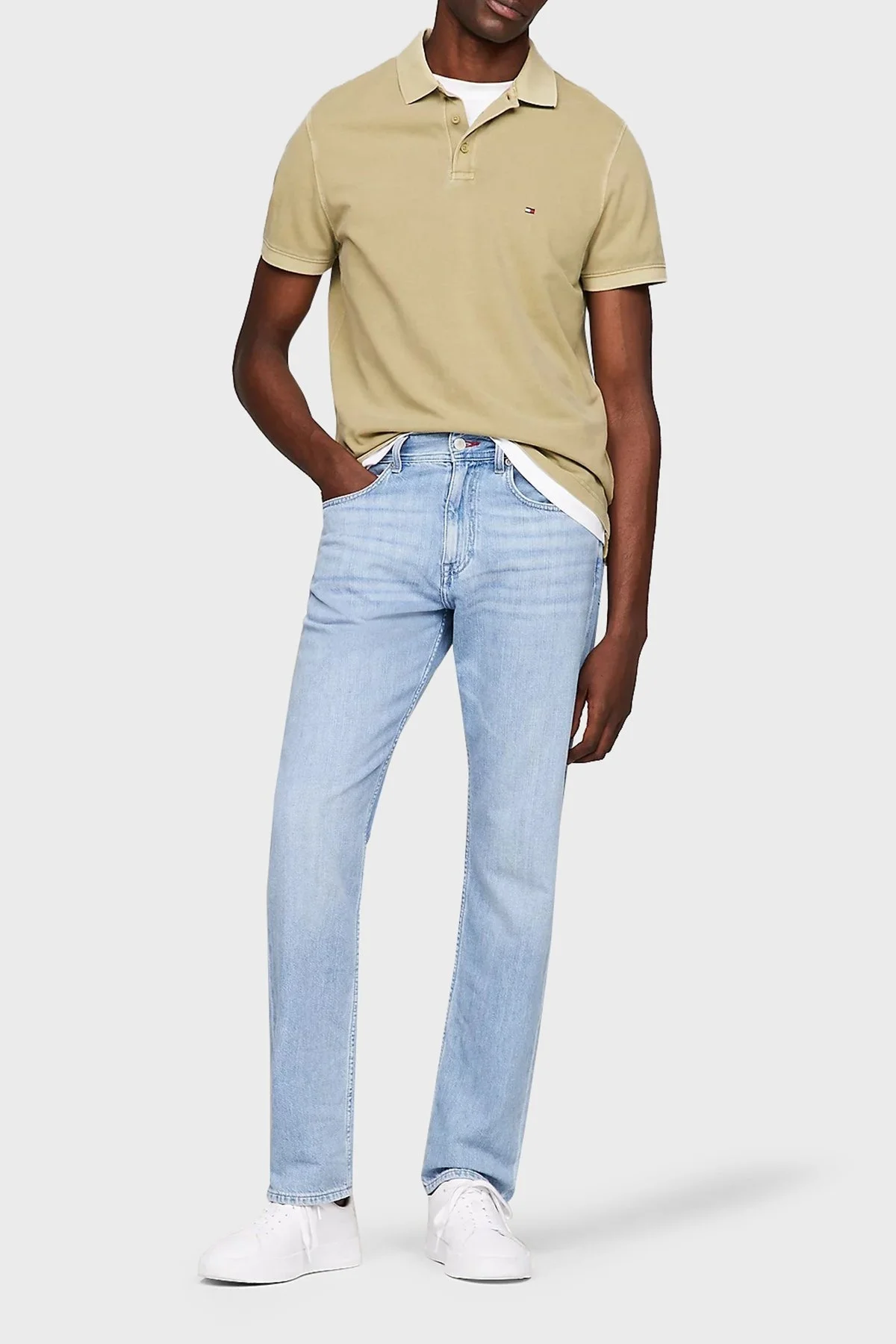 Tommy Hilfiger Logo Nakışlı % 100 Pamuk Regular Fit Erkek Polo Yaka T Shirt MW0MW34757 L9F HAKİ - 2