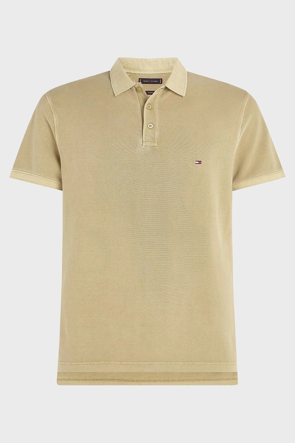 Tommy Hilfiger Logo Nakışlı % 100 Pamuk Regular Fit Erkek Polo Yaka T Shirt MW0MW34757 L9F HAKİ - 5
