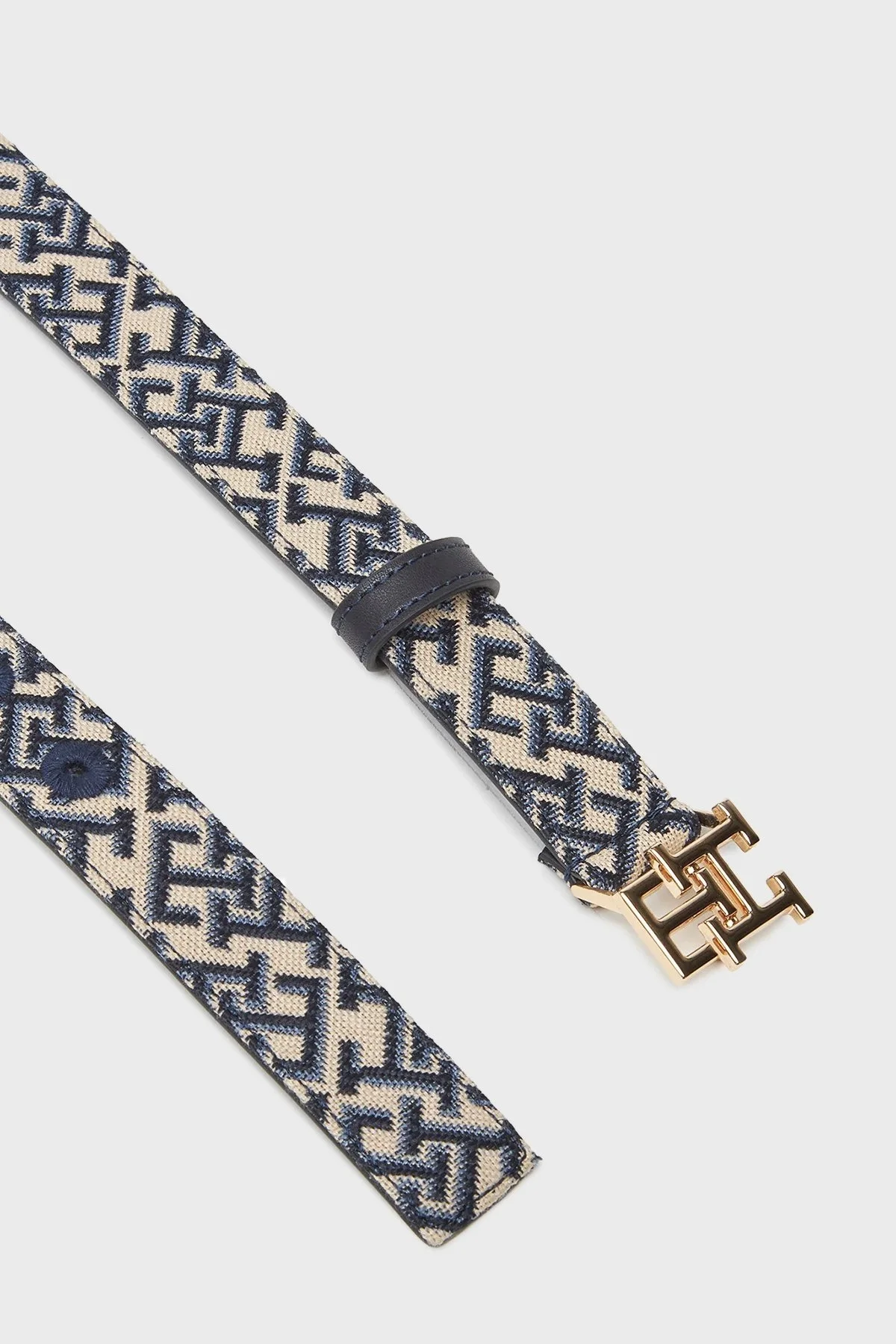 Tommy Hilfiger Logo Nakışlı Bayan Kemer AW0AW17497 DW6 LACİVERT - 2