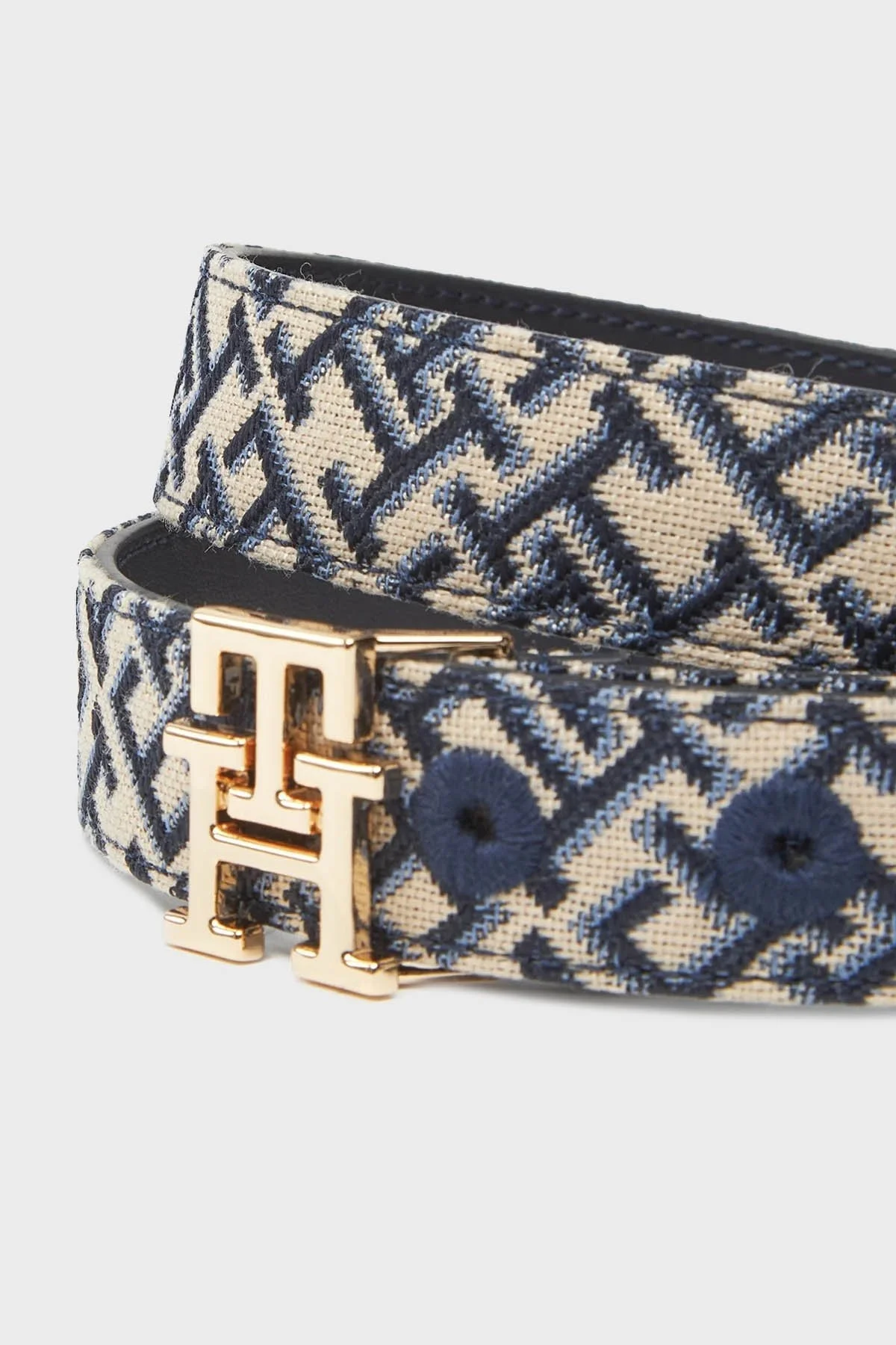Tommy Hilfiger Logo Nakışlı Bayan Kemer AW0AW17497 DW6 LACİVERT - 3