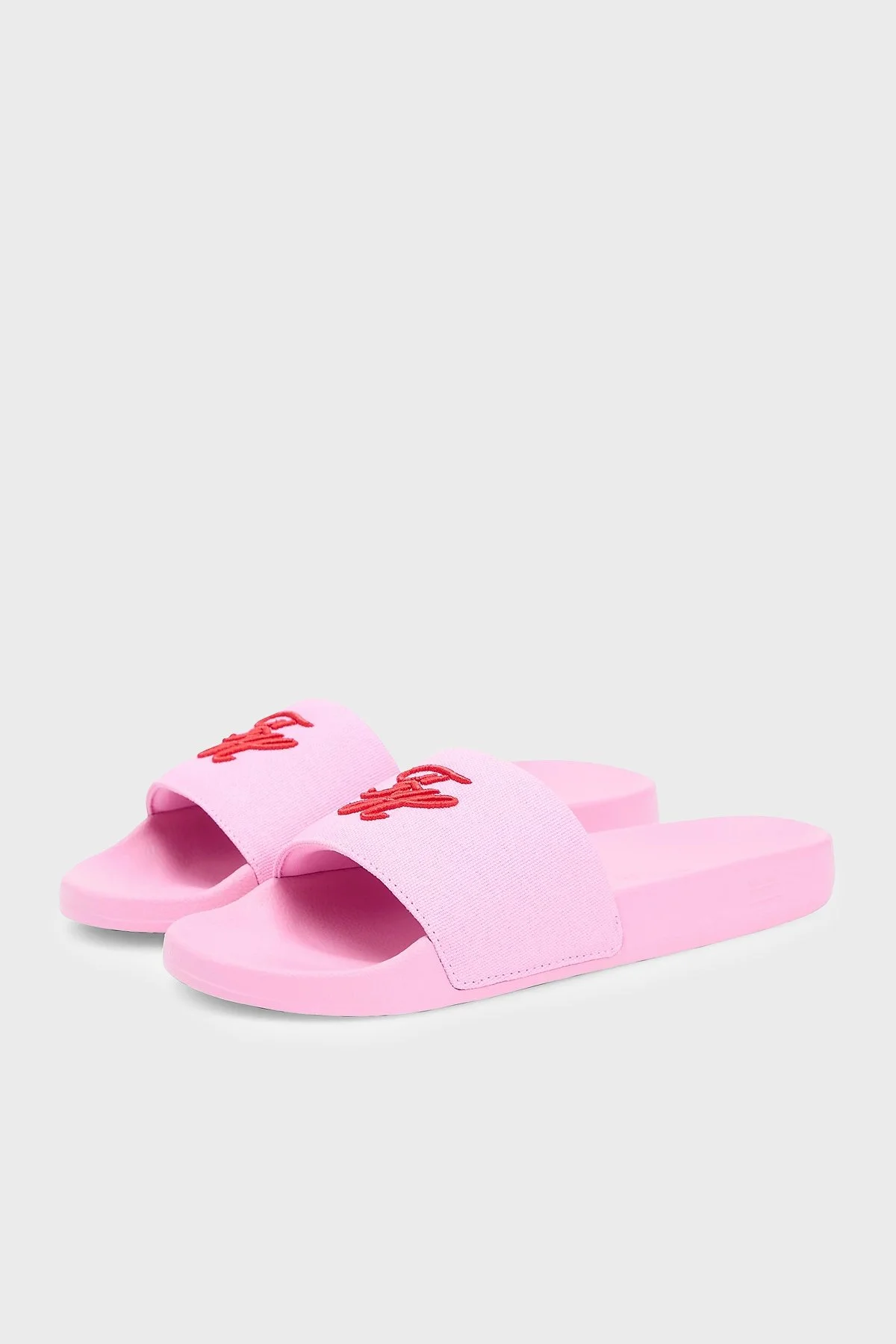 Tommy Hilfiger Logo Nakışlı Kanvas Kadın Terlik FW0FW09286 TOR PEMBE - 3
