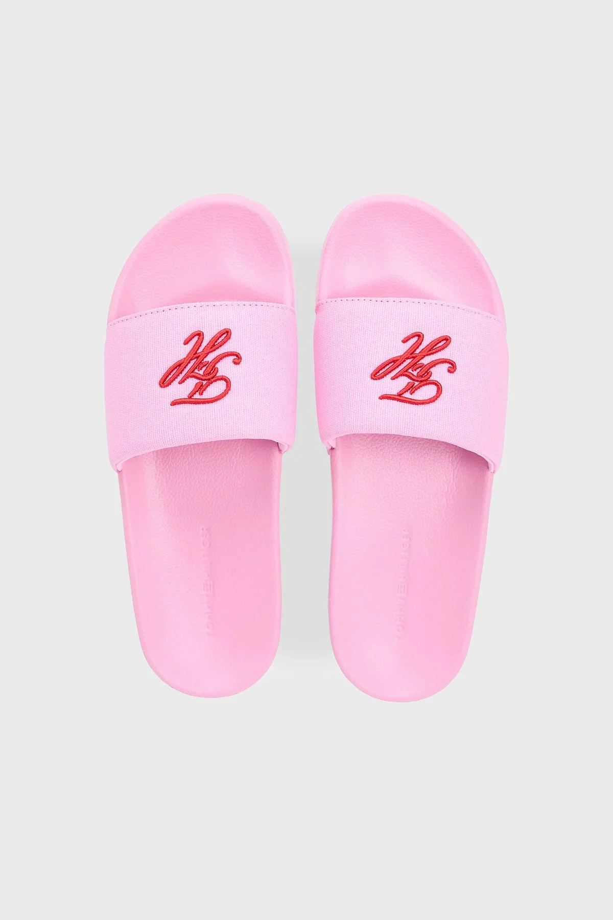 Tommy Hilfiger Logo Nakışlı Kanvas Kadın Terlik FW0FW09286 TOR PEMBE - 4