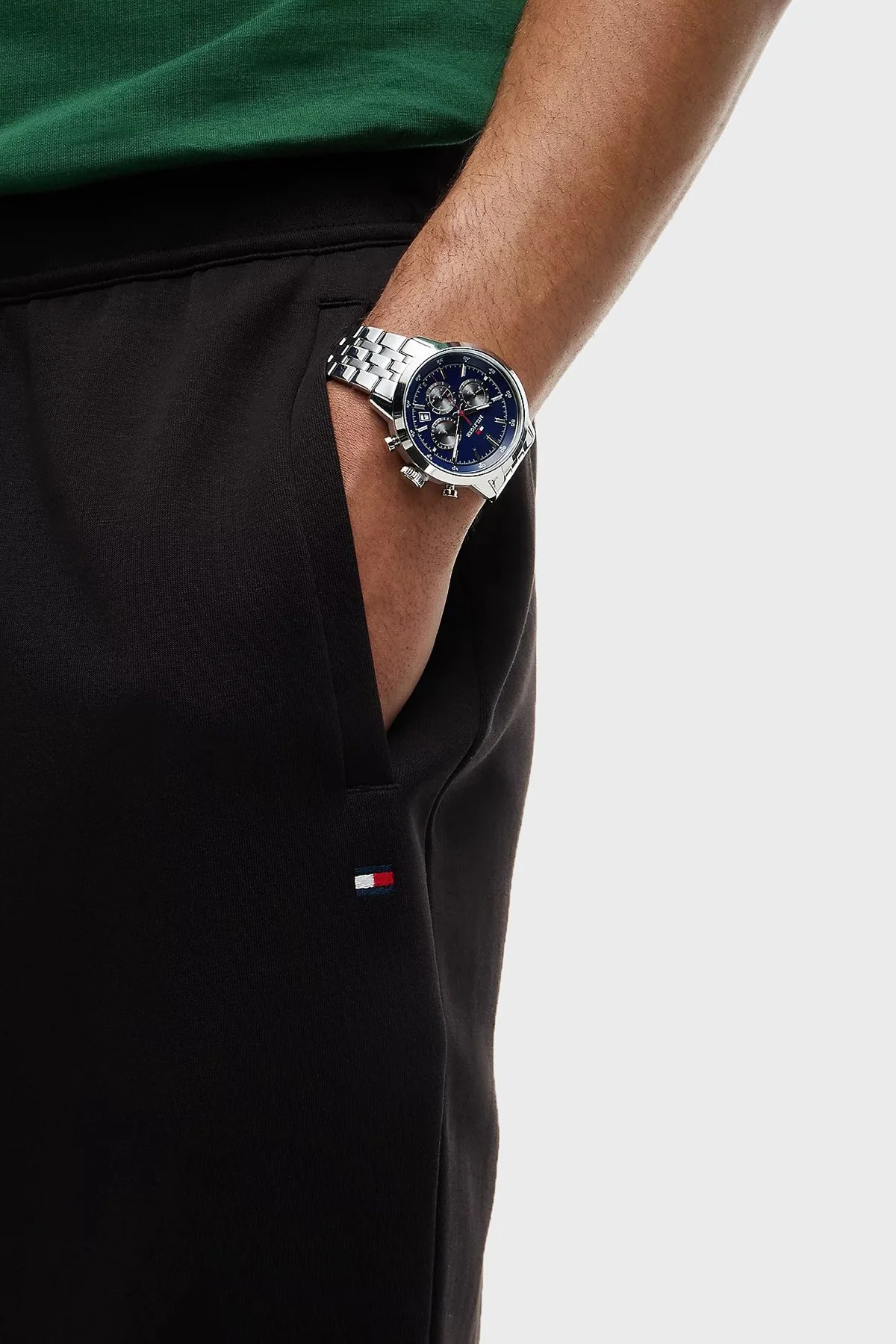 Tommy Hilfiger Logo Nakışlı Pamuklu Regular Fit Lastikli Erkek Eşofman Altı MW0MW44990 BDS Siyah - 4