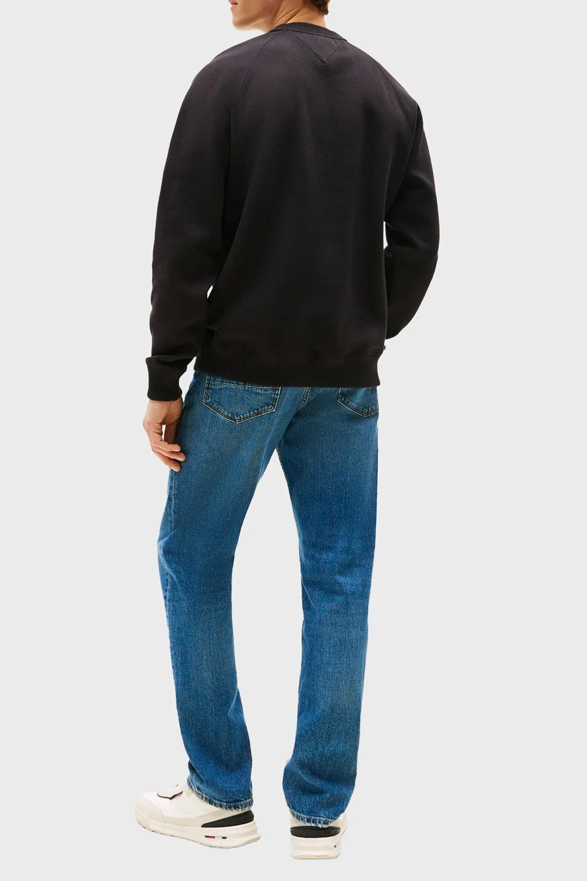 Tommy Hilfiger Logo Nakışlı Streç Pamuklu Regular Fit Bisiklet Yaka Erkek Sweat MW0MW39397 BDS SİYAH - 3