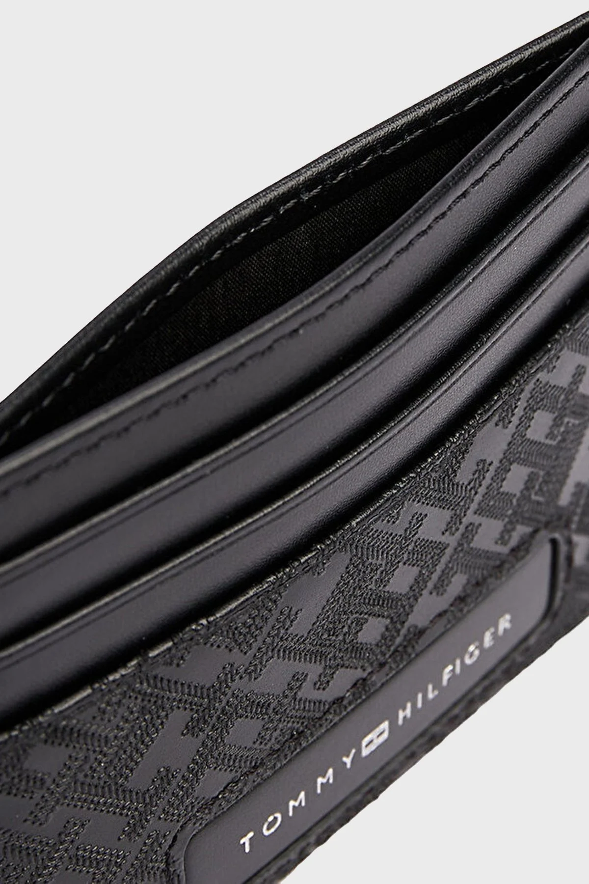 Tommy Hilfiger Logolu % 100 Deri Erkek Kartlık AM0AM13026 BDS SİYAH - 3