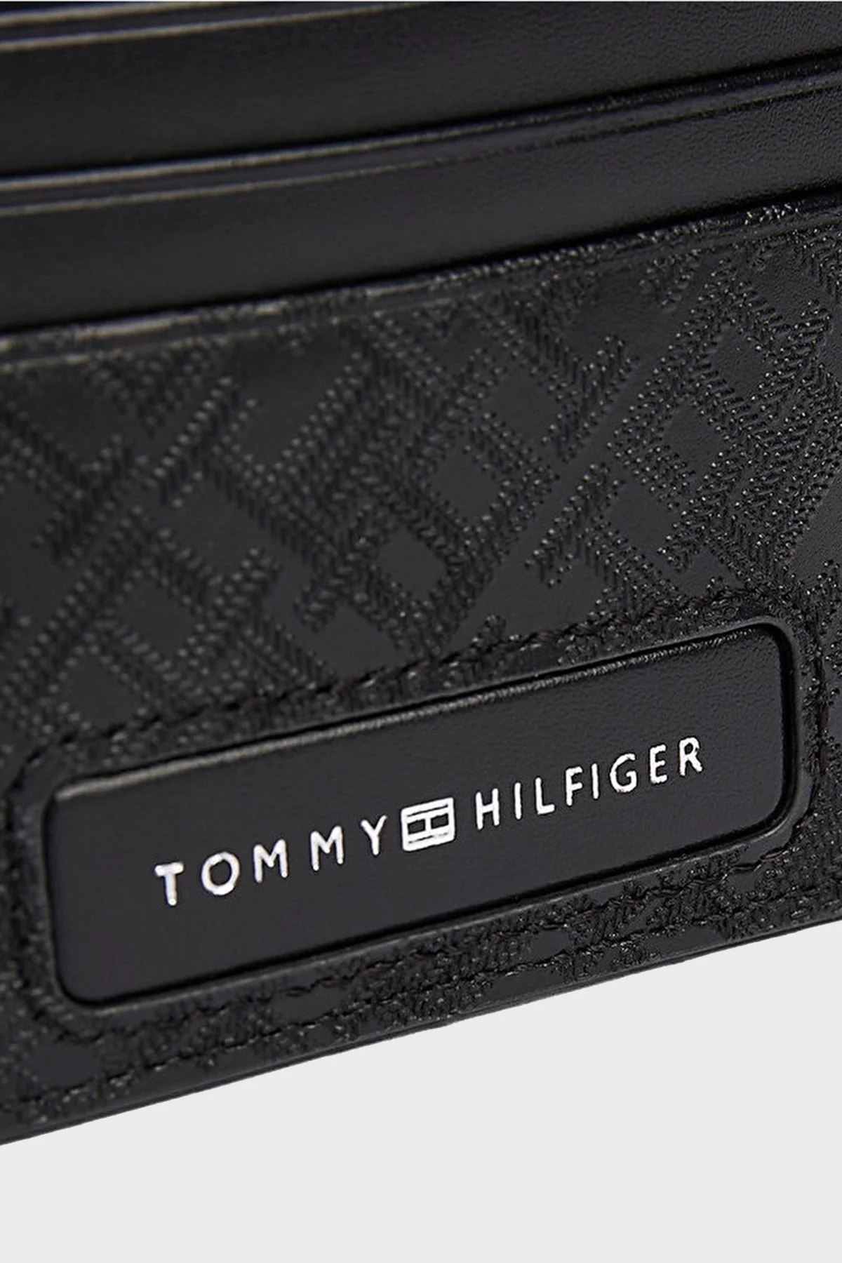 Tommy Hilfiger Logolu % 100 Deri Erkek Kartlık AM0AM13026 BDS SİYAH - 4