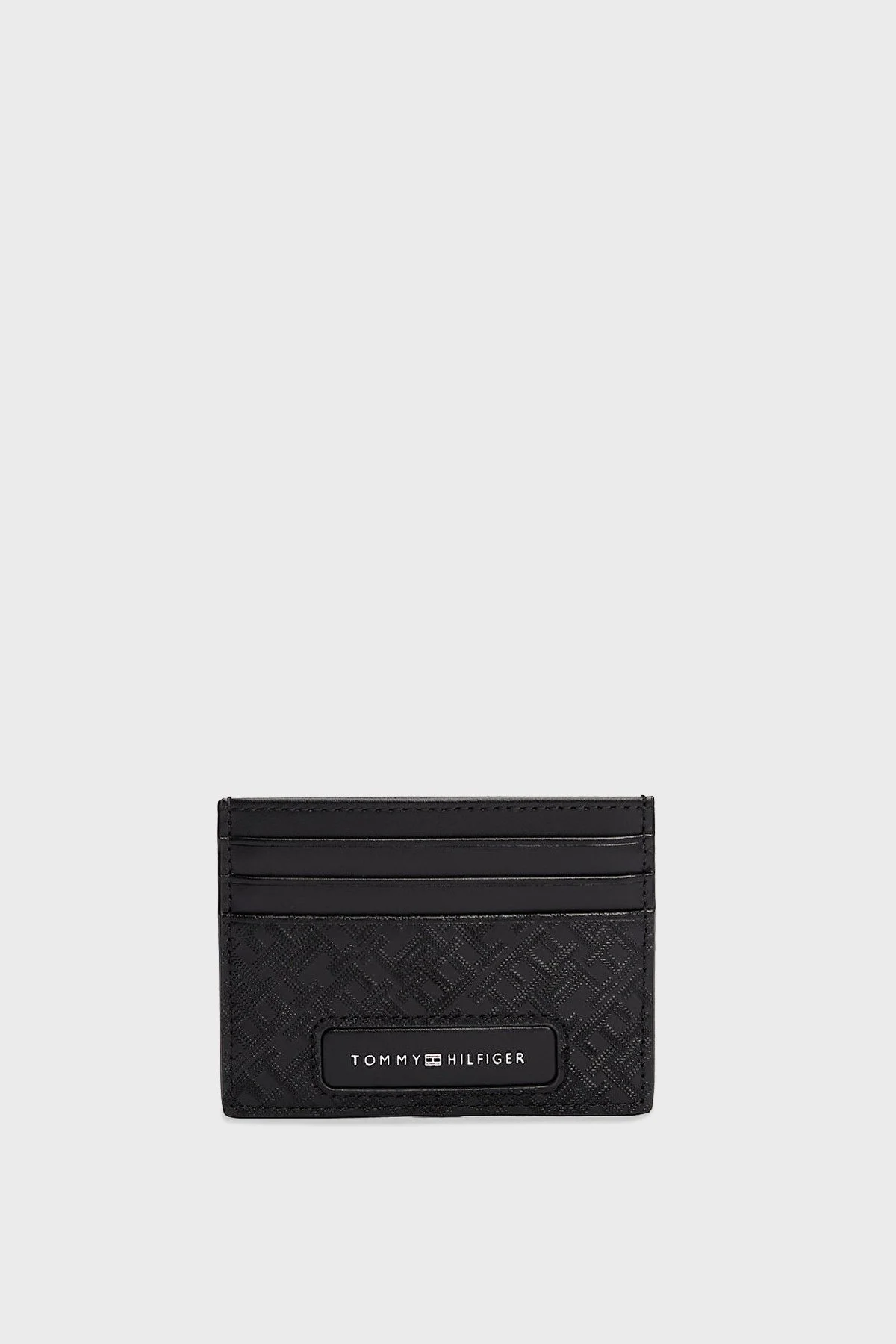 Tommy Hilfiger Logolu % 100 Deri Erkek Kartlık AM0AM13026 BDS SİYAH - 1