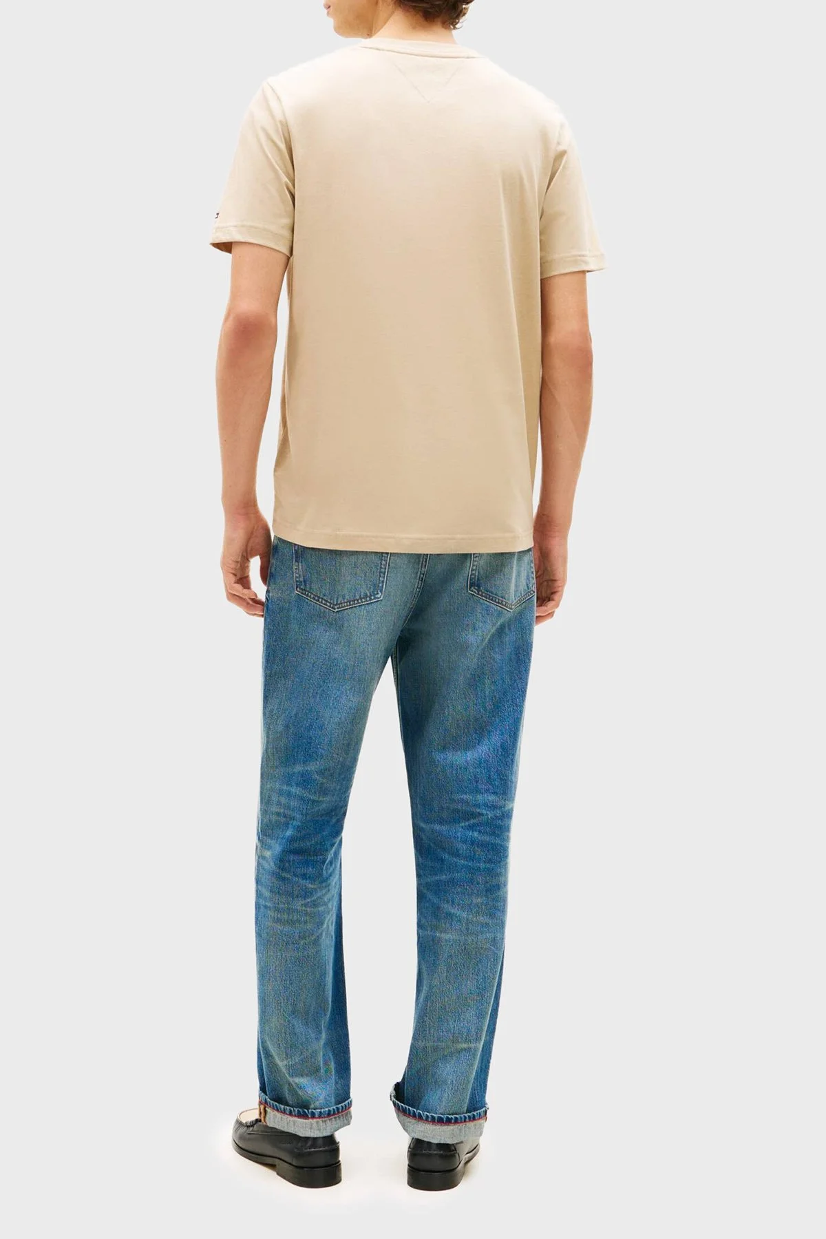 Tommy Hilfiger Logolu % 100 Pamuk Bisiklet Yaka Erkek T Shirt MW0MW42368 RBT KUM - 2