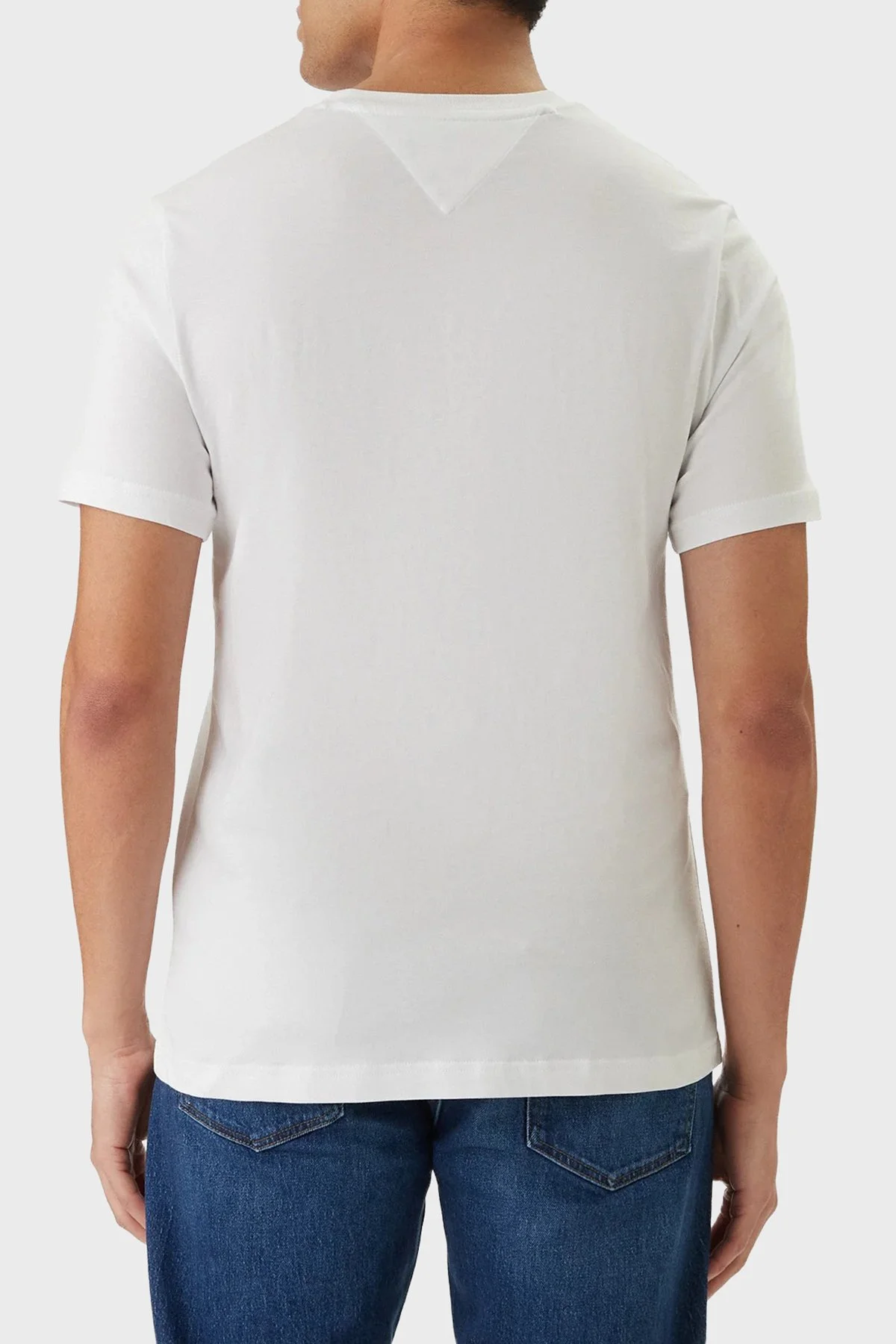 Tommy Hilfiger Logolu % 100 Pamuk Bisiklet Yaka Erkek T Shirt MW0MW42368 YBR BEYAZ - 3