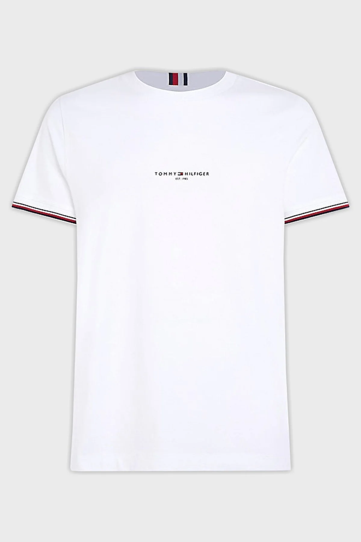Tommy Hilfiger Logolu % 100 Pamuk Bisiklet Yaka Slim Fit Erkek T Shirt MW0MW32584 YBR BEYAZ - 18