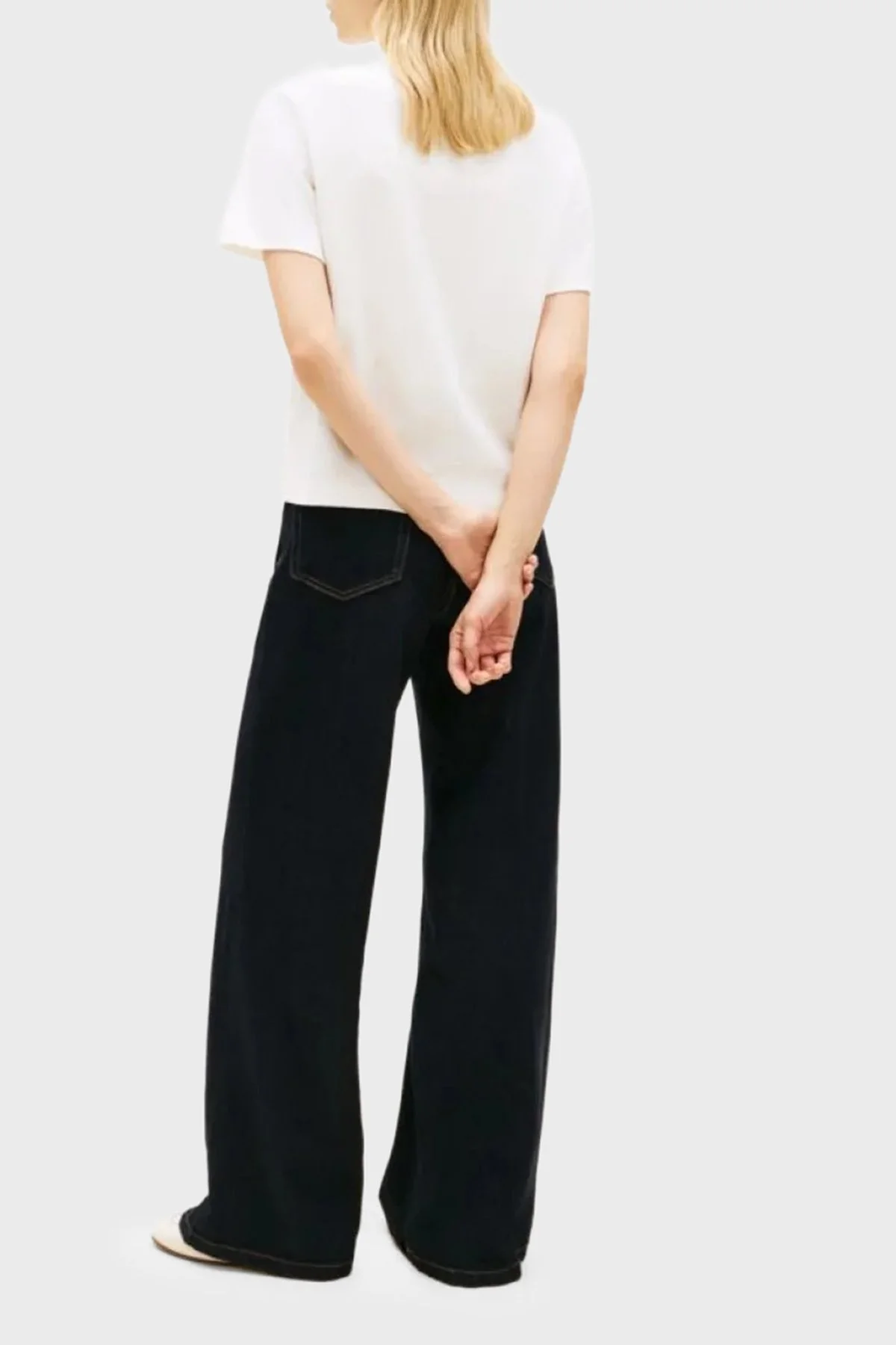 Tommy Hilfiger Logolu % 100 Pamuk Boxy Fit Bisiklet Yaka Bayan T Shirt WW0WW49646 YBL BEYAZ - 3