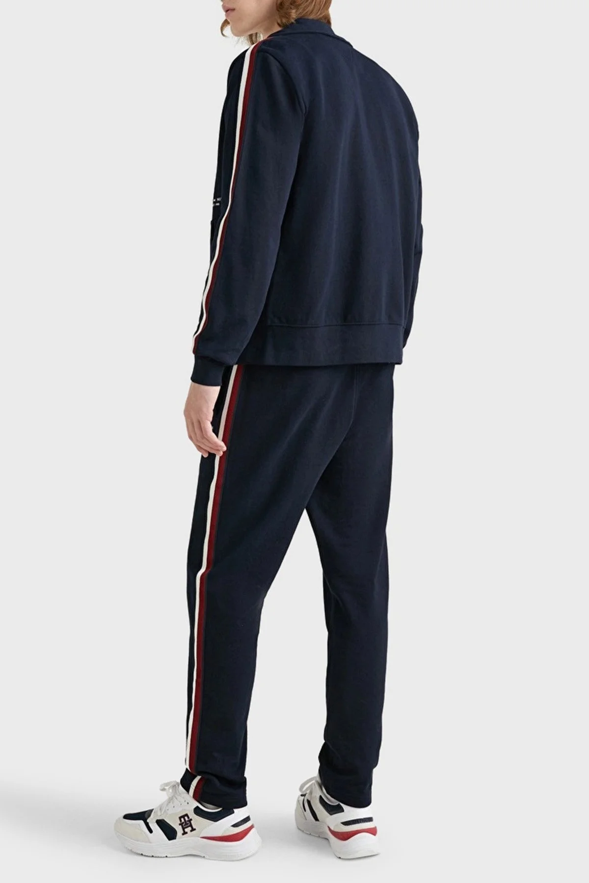 Tommy Hilfiger Logolu % 100 Pamuk Dik Yaka Regular Fit Cepli Erkek Sweat MW0MW30020 DW5 LACİVERT - 4