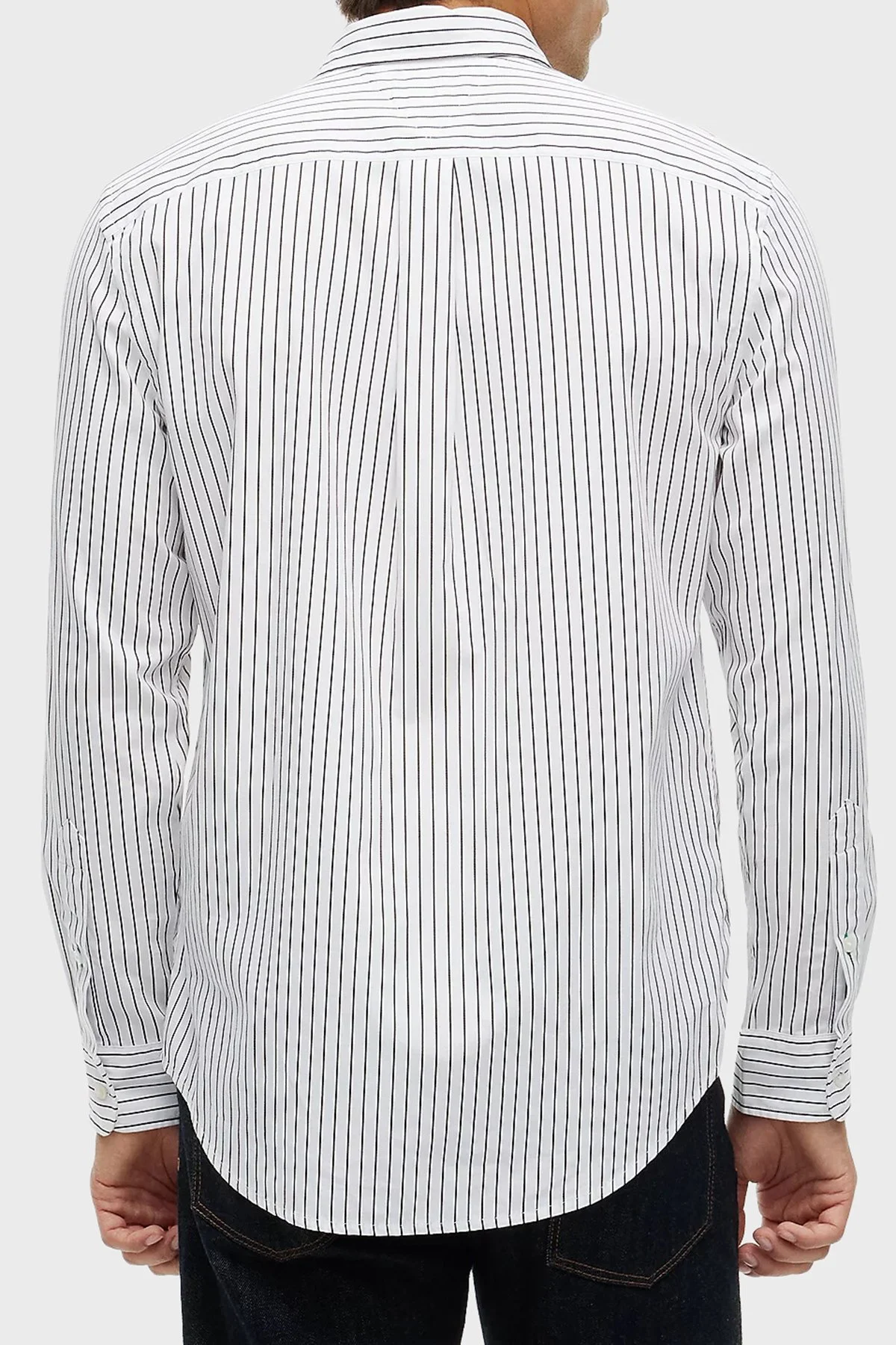Tommy Hilfiger Logolu % 100 Pamuk Düğmeli Erkek Gömlek MW0MW44571 0FA Beyaz - 3