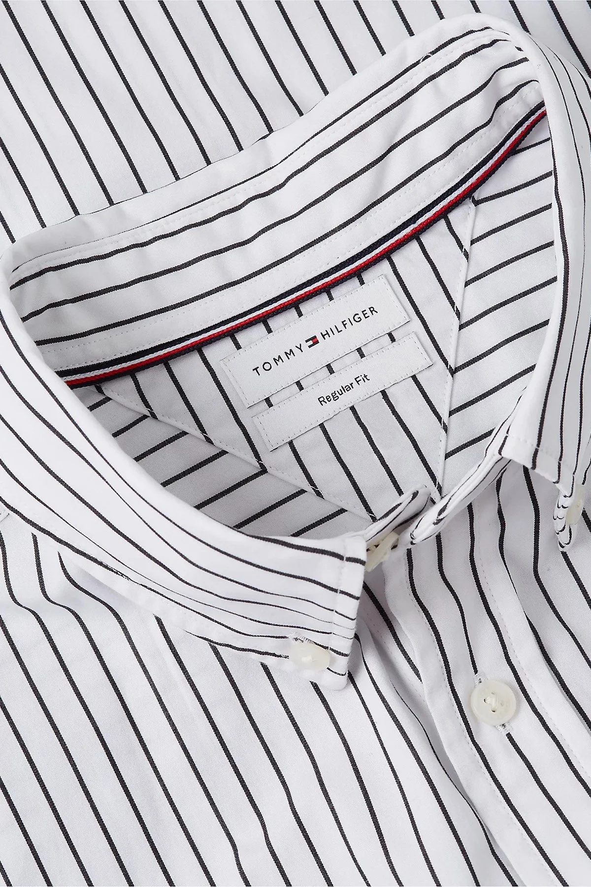 Tommy Hilfiger Logolu % 100 Pamuk Düğmeli Erkek Gömlek MW0MW44571 0FA Beyaz - 6