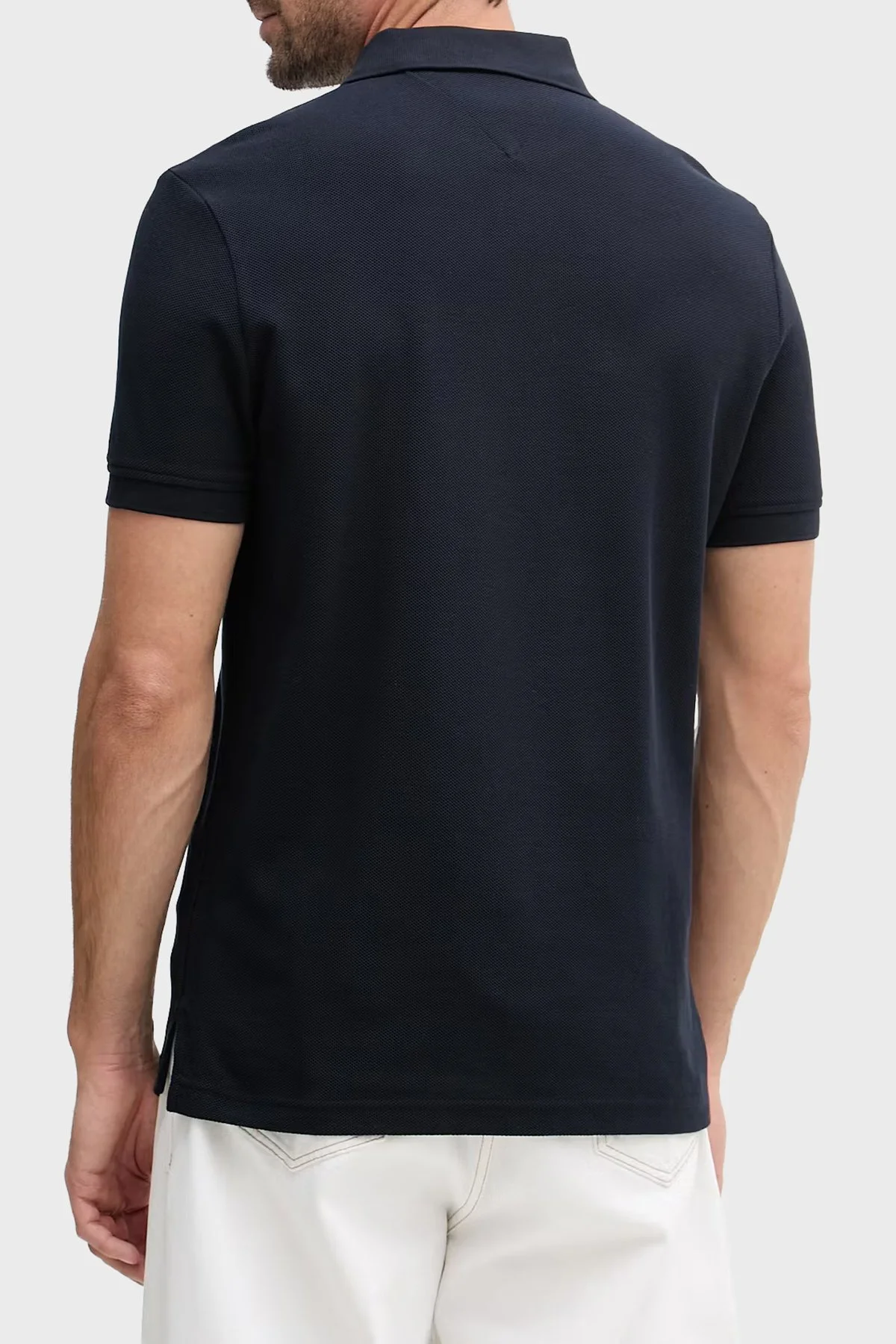Tommy Hilfiger Logolu % 100 Pamuk Düğmeli Erkek Polo Yaka T Shirt MW0MW43046 DW5 LACİVERT - 3