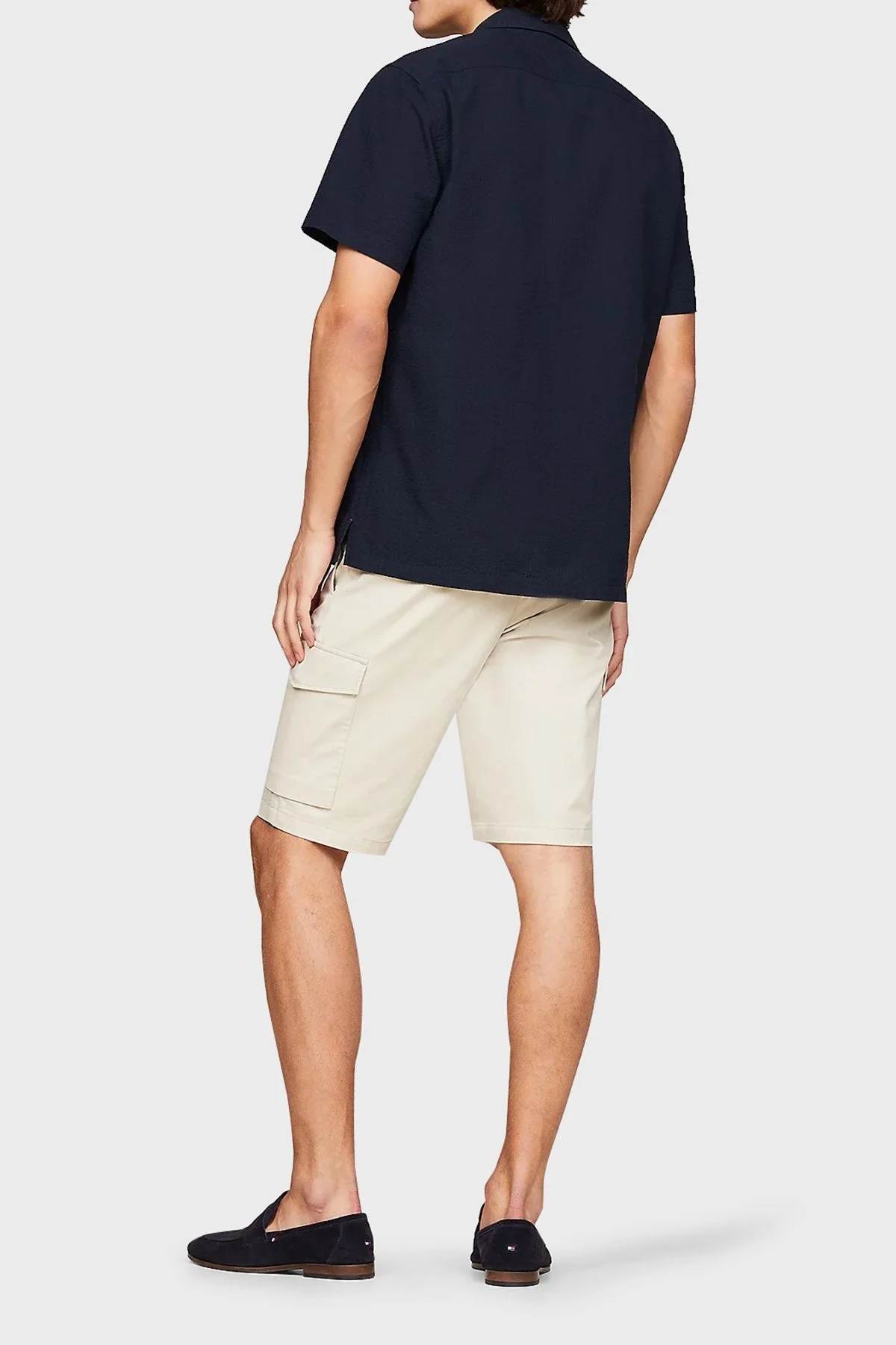 Tommy Hilfiger Logolu % 100 Pamuk Kısa Kollu Regular Fit Erkek Gömlek MW0MW35211 DW5 LACİVERT - 2