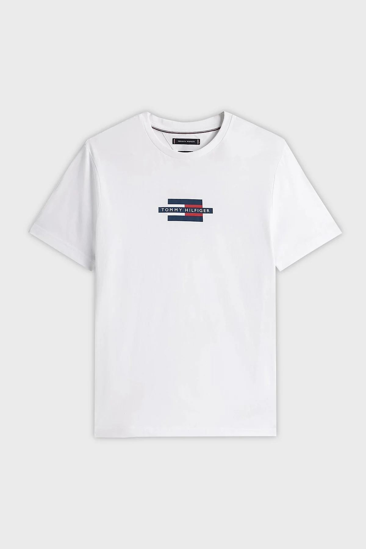 Tommy Hilfiger Logolu % 100 Pamuk Regular Fit Bisiklet Yaka Erkek T Shirt MW0MW38636 YBR BEYAZ - 10