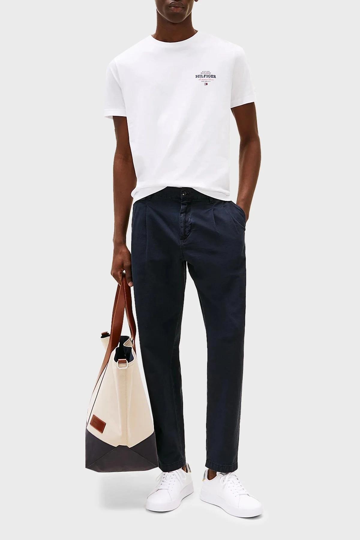 Tommy Hilfiger Logolu % 100 Pamuk Regular Fit Bisiklet Yaka Erkek T Shirt MW0MW38644 YBR BEYAZ - 2