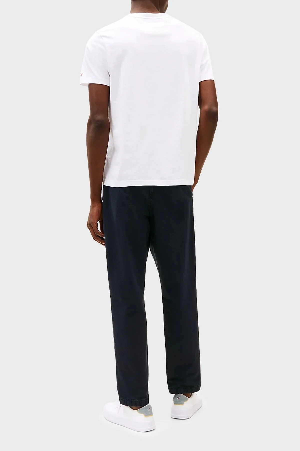 Tommy Hilfiger Logolu % 100 Pamuk Regular Fit Bisiklet Yaka Erkek T Shirt MW0MW38644 YBR BEYAZ - 3