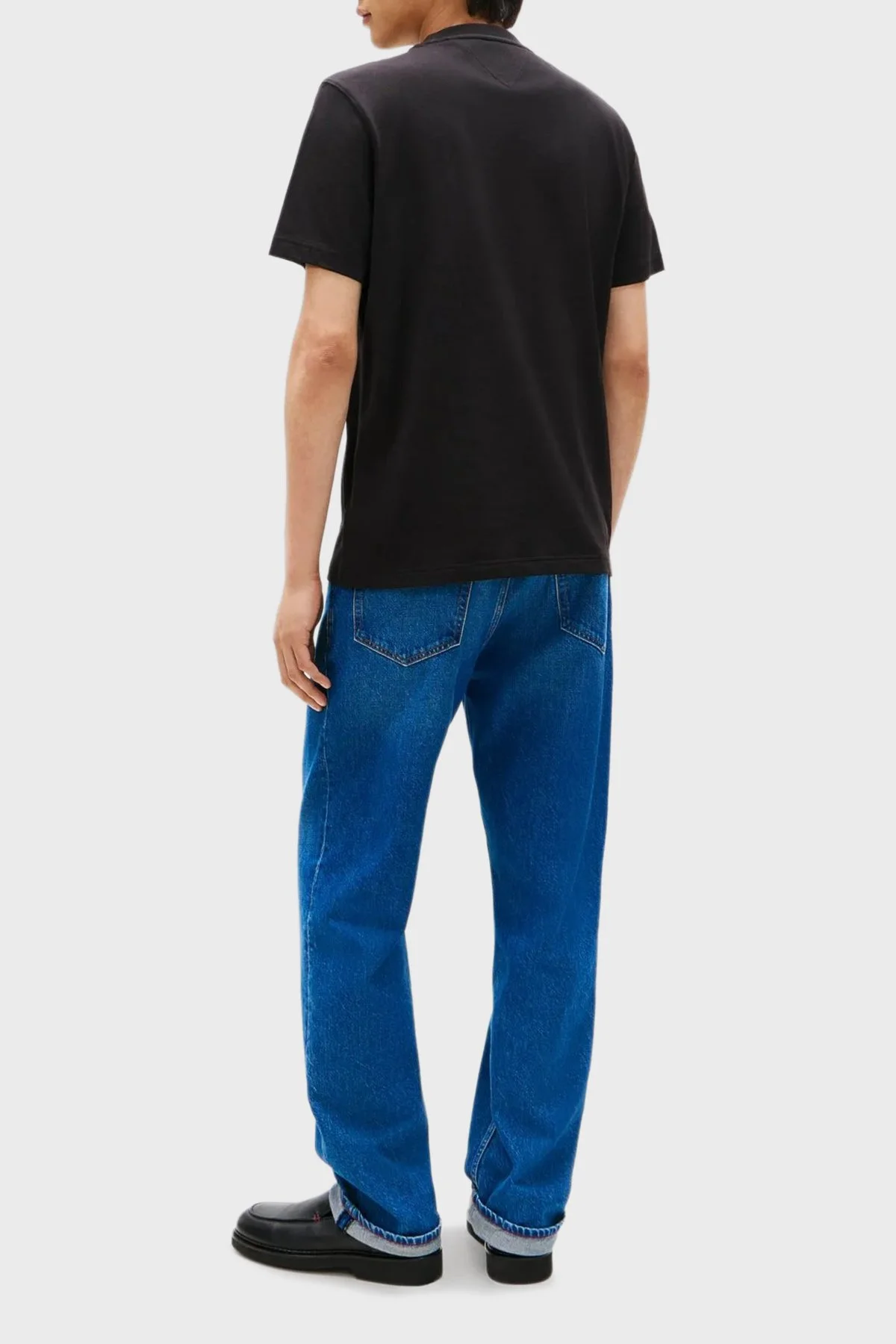 Tommy Hilfiger Logolu % 100 Pamuk Regular Fit Bisiklet Yaka Erkek T Shirt MW0MW41765 BDS SİYAH - 3