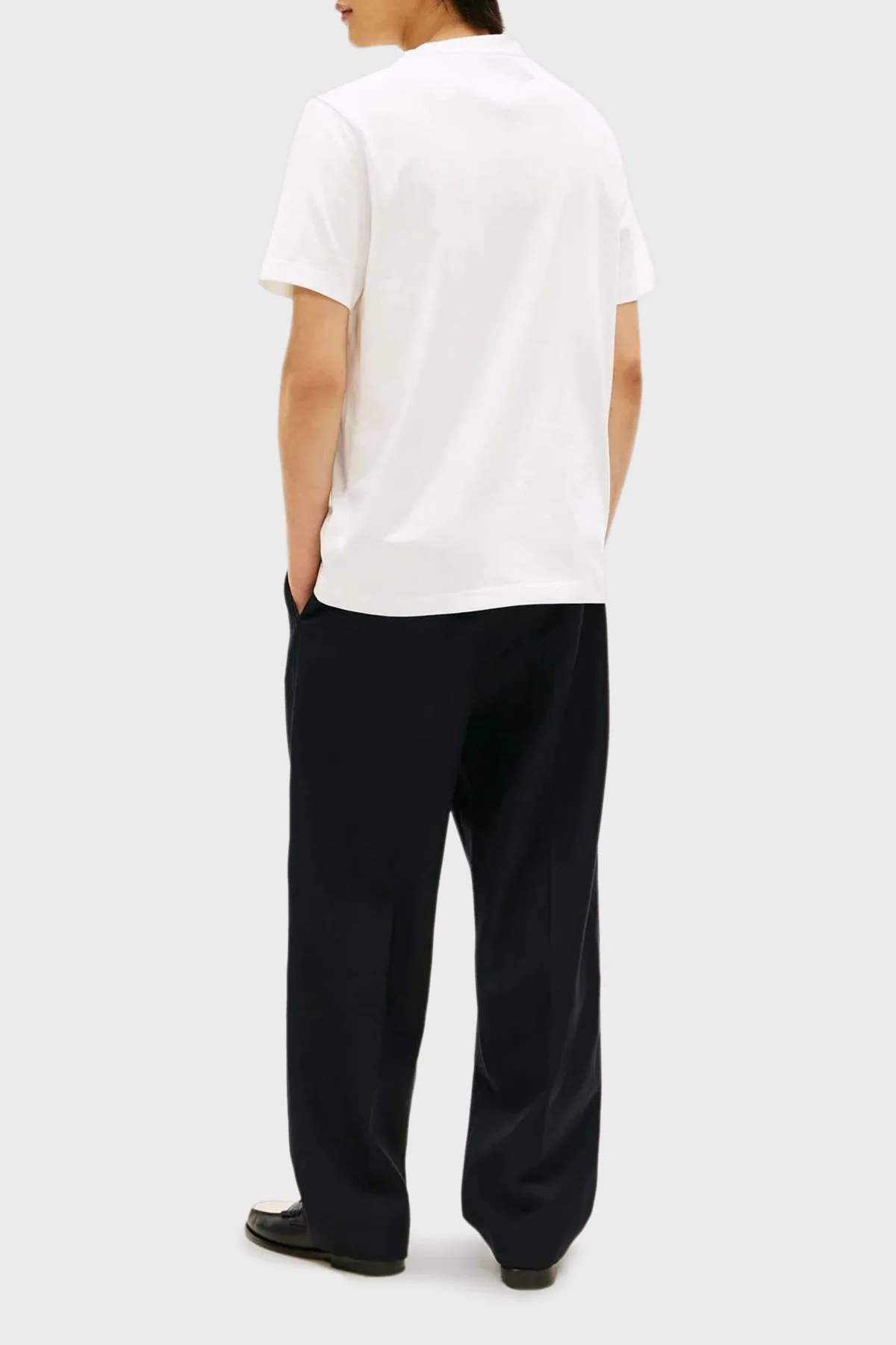 Tommy Hilfiger Logolu % 100 Pamuk Regular Fit Bisiklet Yaka Erkek T Shirt MW0MW41765 YBL BEYAZ - 3