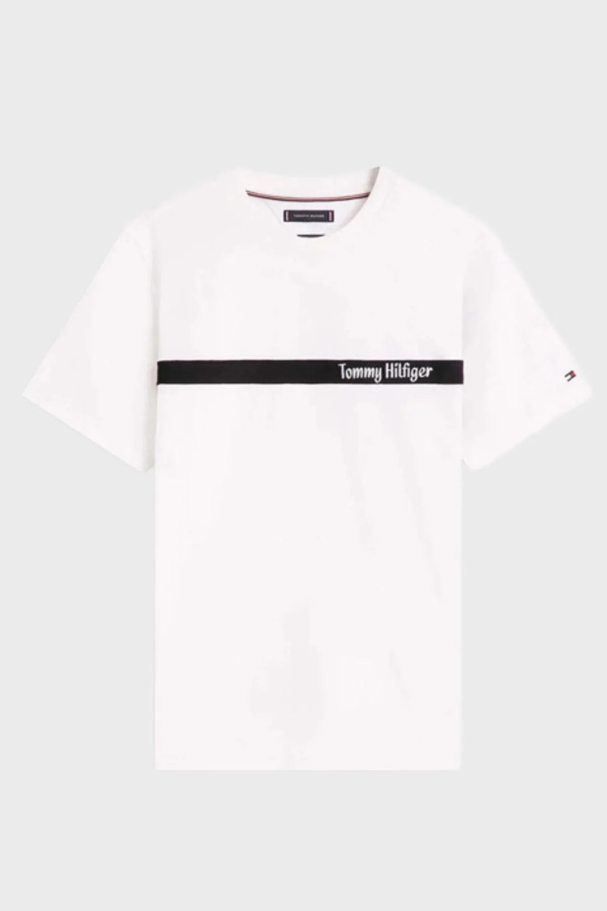 Tommy Hilfiger Logolu % 100 Pamuk Regular Fit Bisiklet Yaka Erkek T Shirt MW0MW41765 YBL BEYAZ - 5