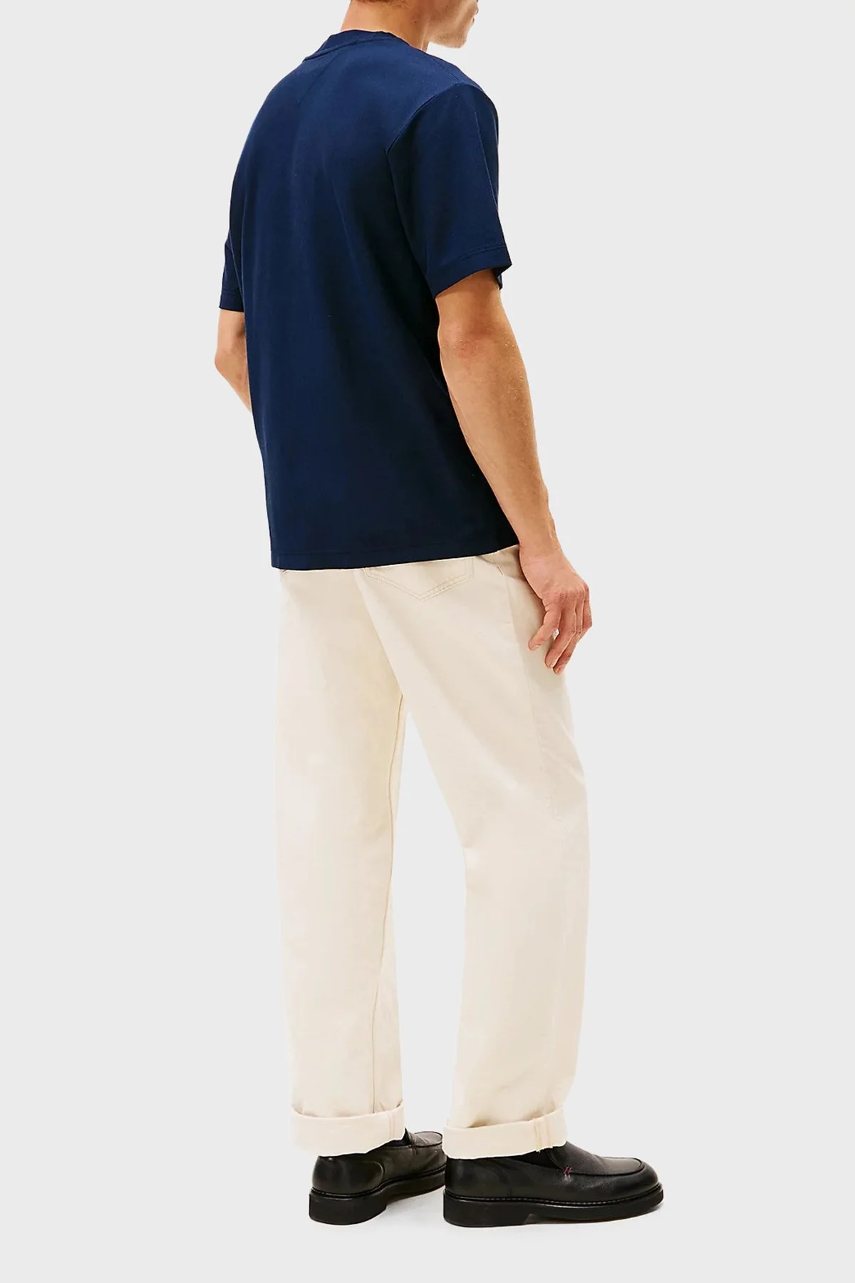 Tommy Hilfiger Logolu % 100 Pamuk Regular Fit Bisiklet Yaka Erkek T Shirt MW0MW41766 C1G LACİVERT - 3