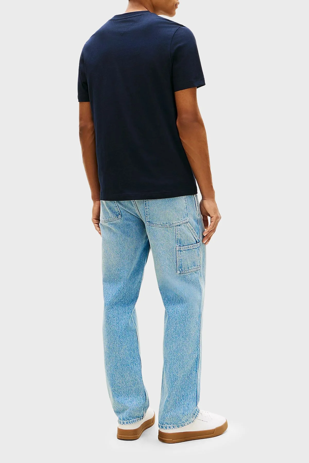 Tommy Hilfiger Logolu % 100 Pamuk Regular Fit Bisiklet Yaka Erkek T Shirt MW0MW42365 DW5 LACİVERT - 3