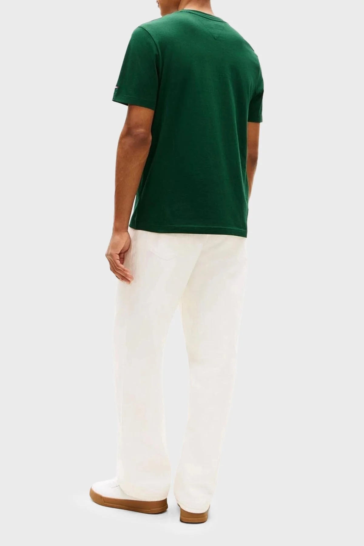 Tommy Hilfiger Logolu % 100 Pamuk Regular Fit Bisiklet Yaka Erkek T Shirt MW0MW42365 MBN YEŞİL - 3