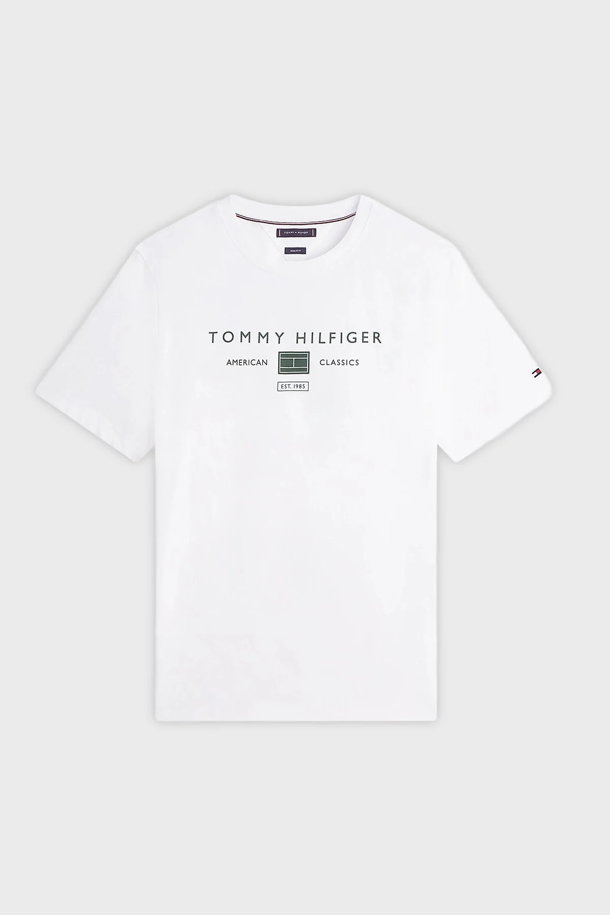 Tommy Hilfiger Logolu % 100 Pamuk Regular Fit Bisiklet Yaka Erkek T Shirt MW0MW42365 YBR BEYAZ - 5