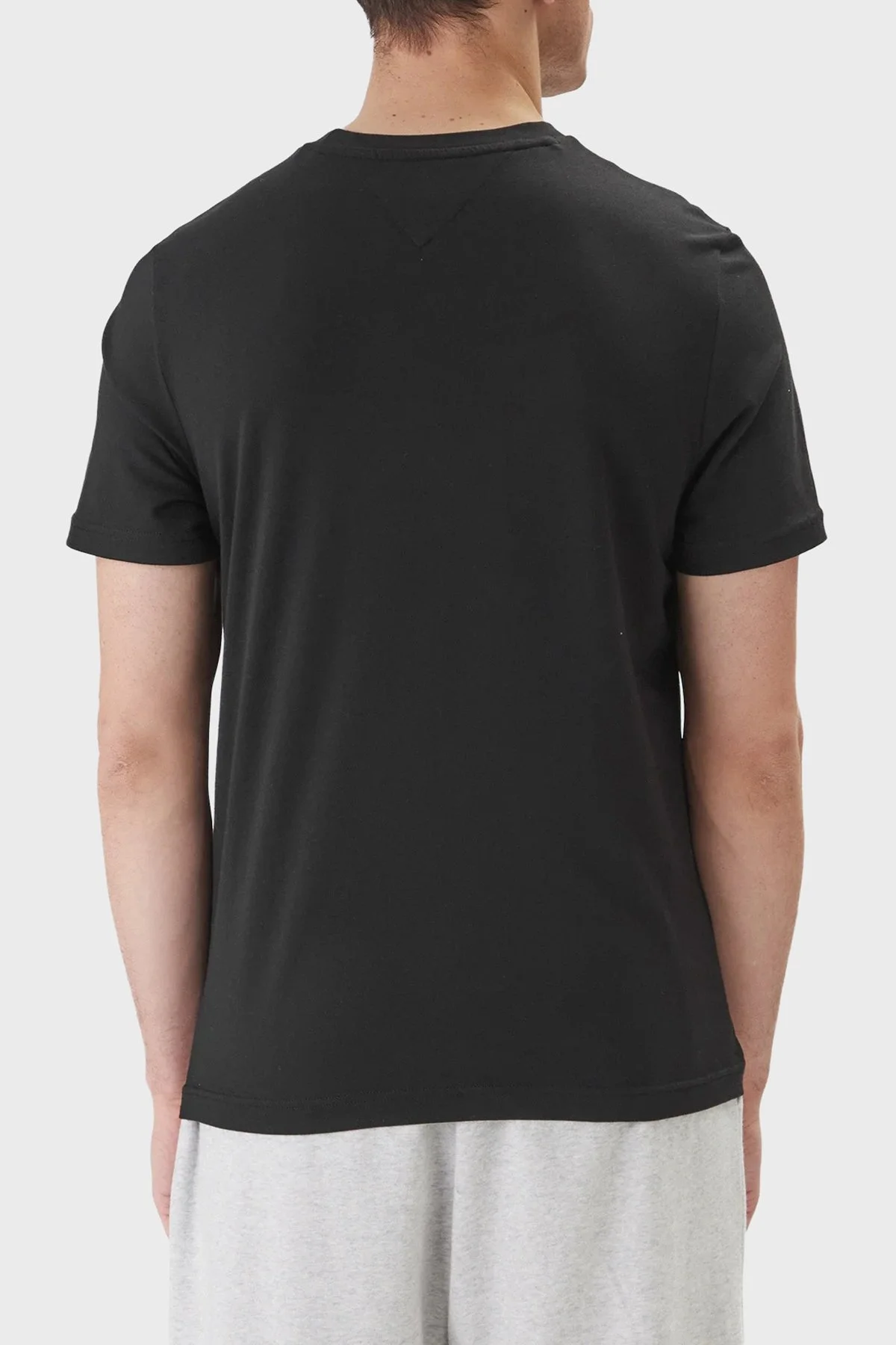 Tommy Hilfiger Logolu % 100 Pamuk Regular Fit Bisiklet Yaka Erkek T Shirt MW0MW42369 BDS SİYAH - 3