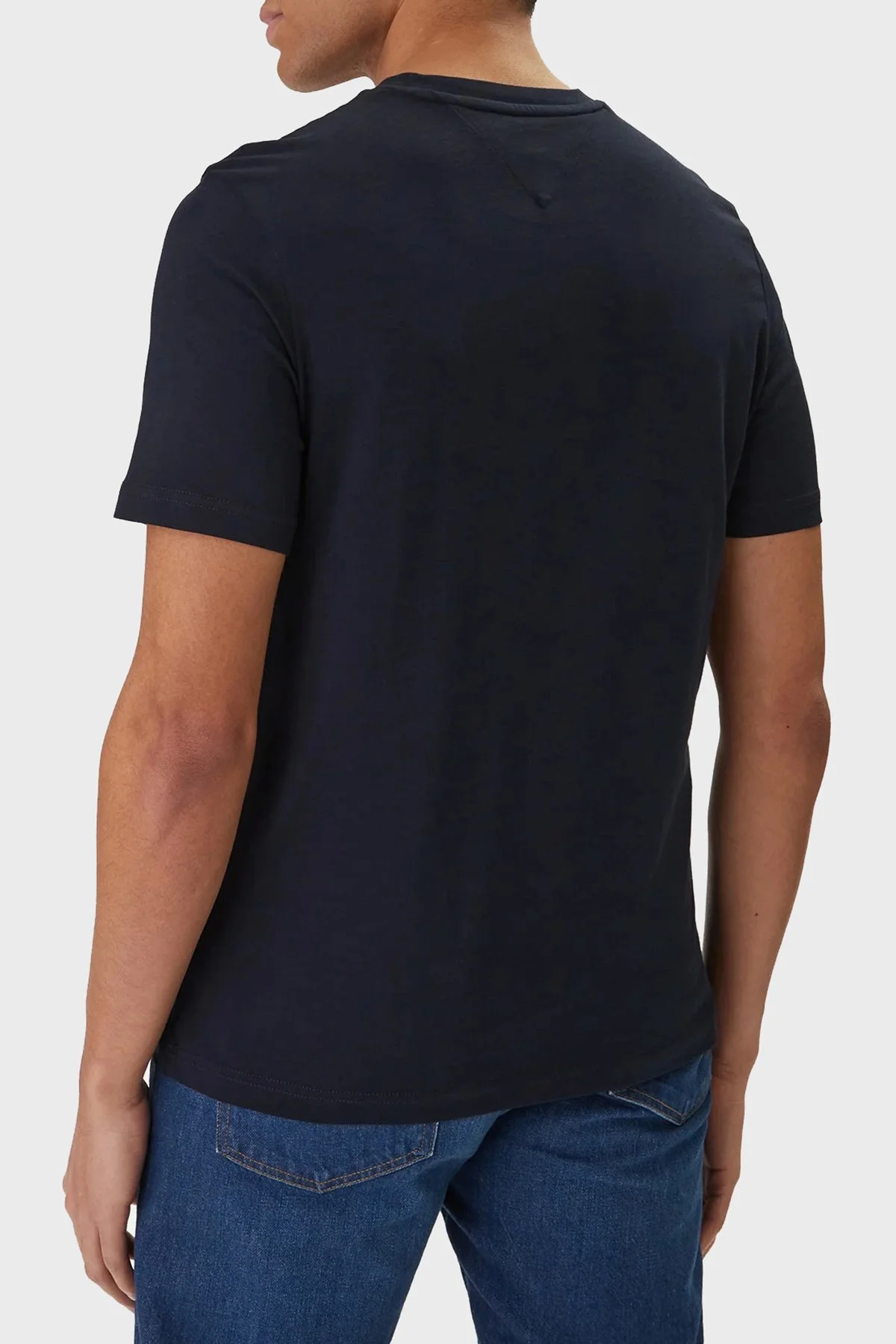 Tommy Hilfiger Logolu % 100 Pamuk Regular Fit Bisiklet Yaka Erkek T Shirt MW0MW42369 DW5 LACİVERT - 3