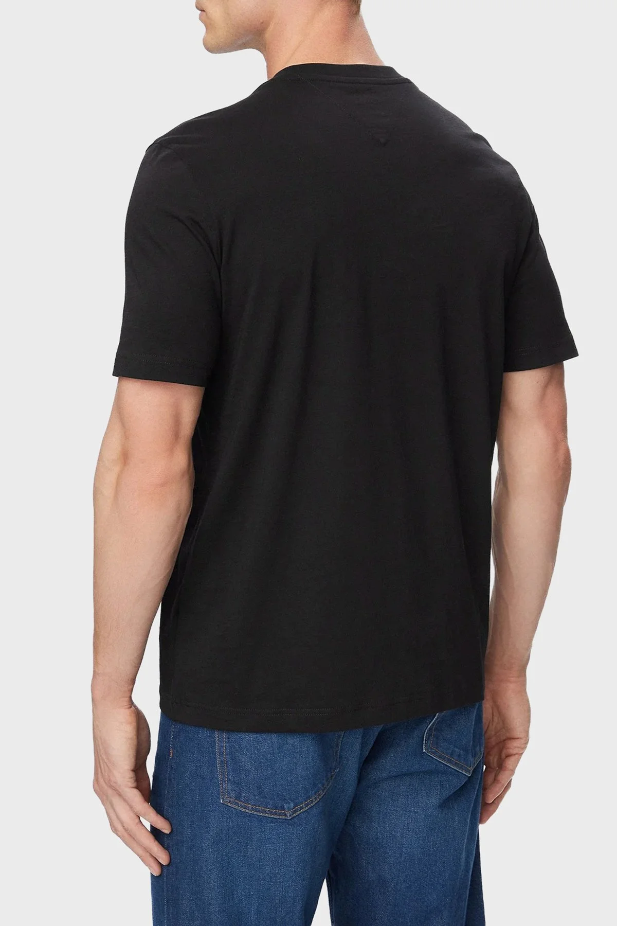 Tommy Hilfiger Logolu % 100 Pamuk Regular Fit Bisiklet Yaka Erkek T Shirt MW0MW43224 BDS Siyah - 3