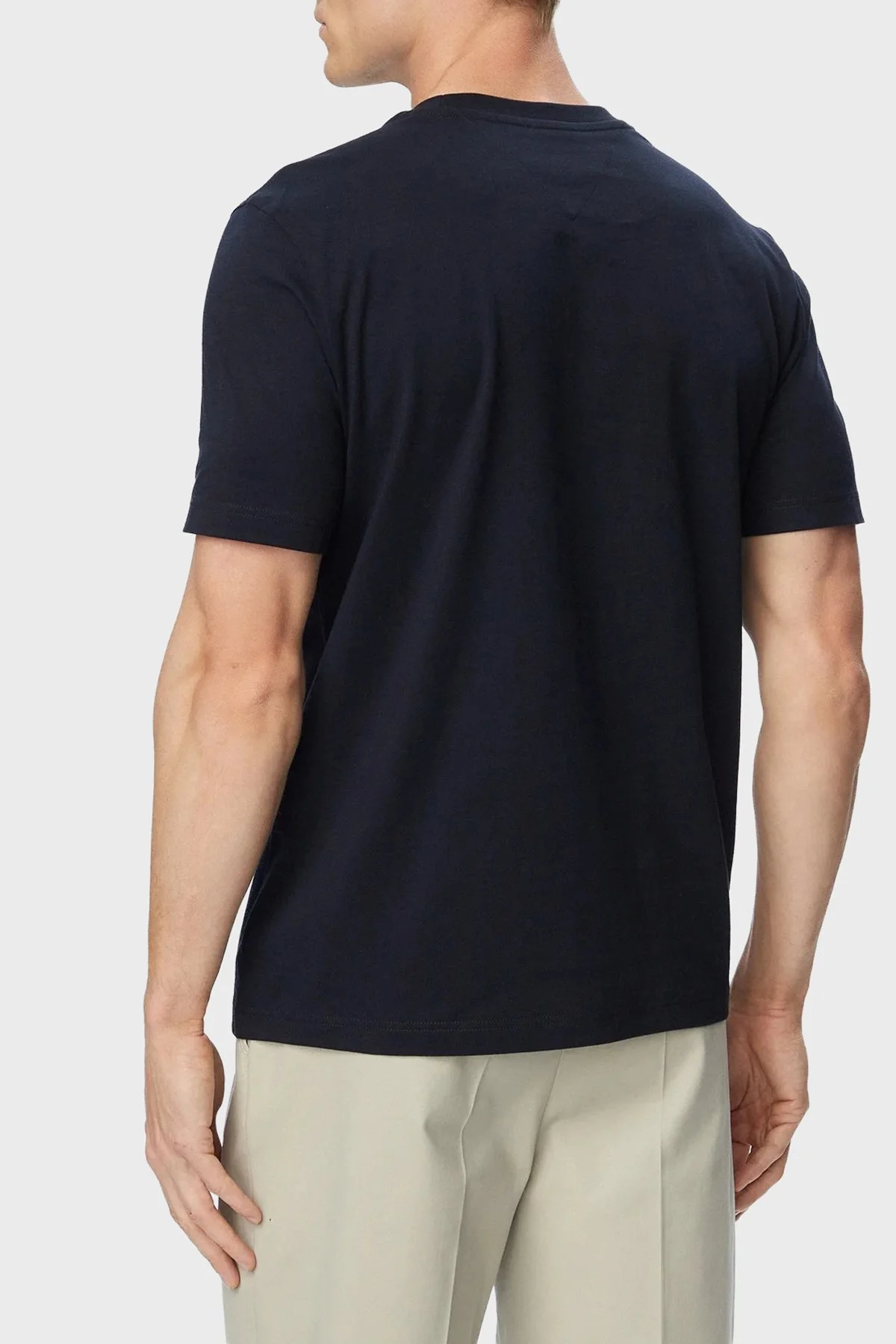Tommy Hilfiger Logolu % 100 Pamuk Regular Fit Bisiklet Yaka Erkek T Shirt MW0MW43224 DW5 Lacivert - 3