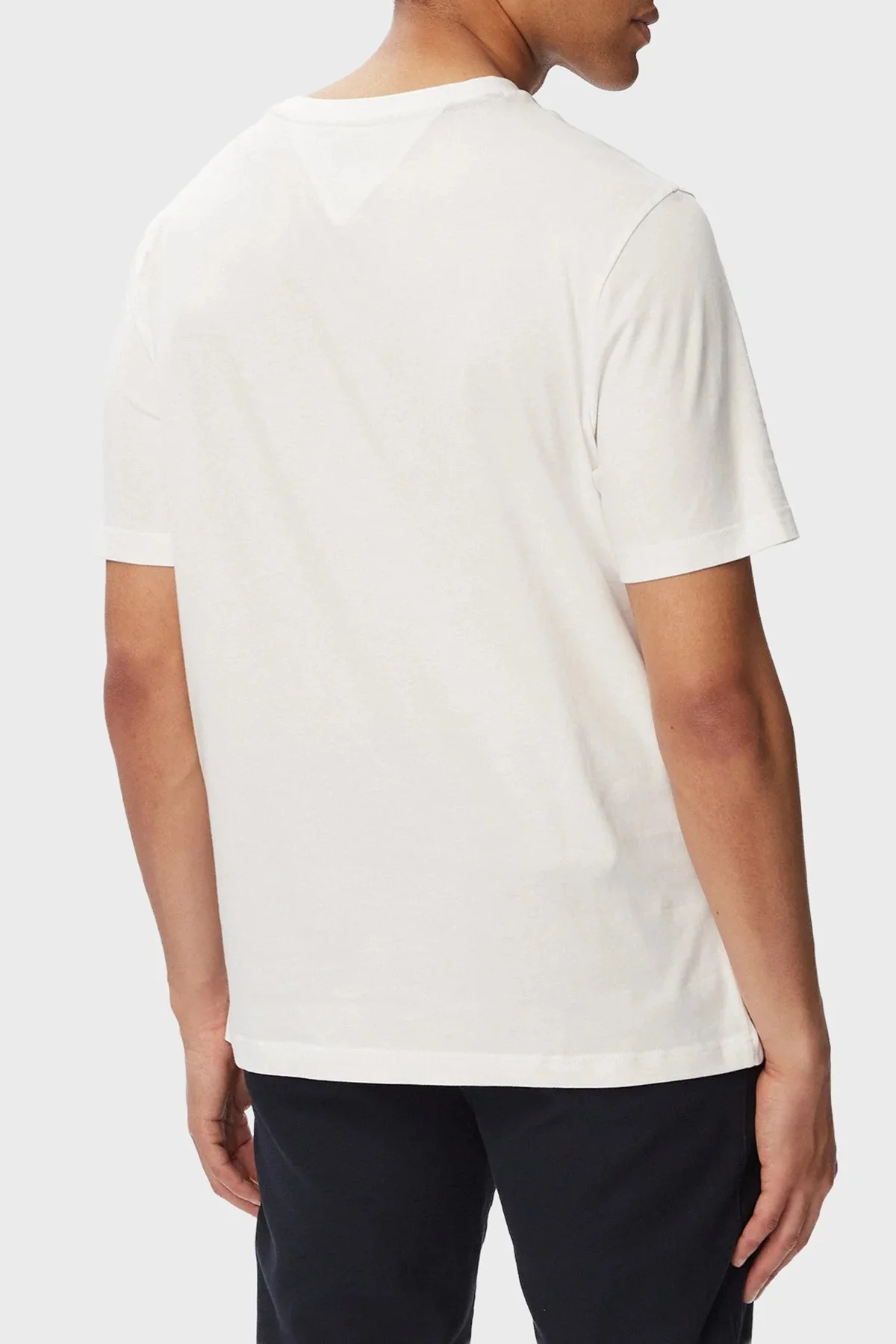 Tommy Hilfiger Logolu % 100 Pamuk Regular Fit Bisiklet Yaka Erkek T Shirt MW0MW43224 YBR Beyaz - 3