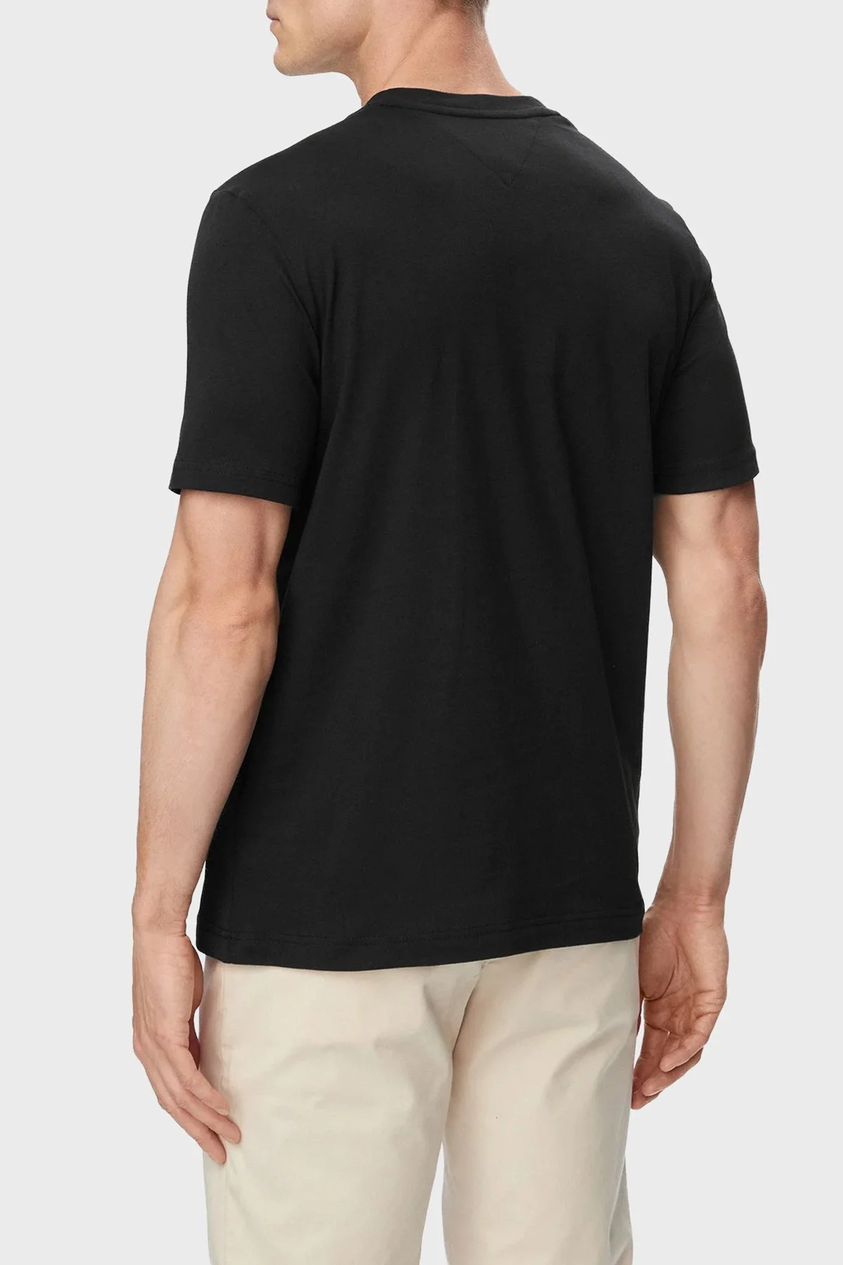 Tommy Hilfiger Logolu % 100 Pamuk Regular Fit Bisiklet Yaka Erkek T Shirt MW0MW43226 BDS Siyah - 3