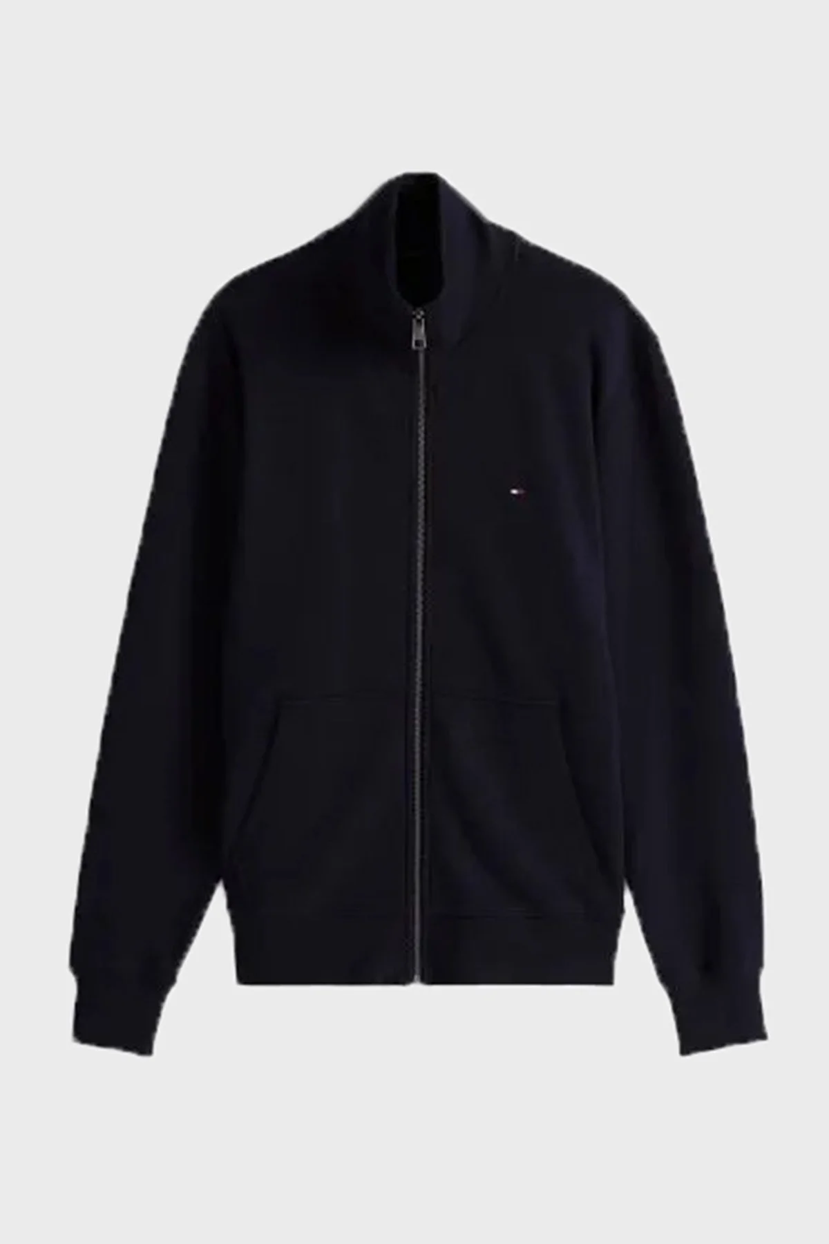 Tommy Hilfiger Logolu % 100 Pamuk Regular Fit Dik Yaka Erkek Sweat MW0MW38084 DW5 LACİVERT - 5