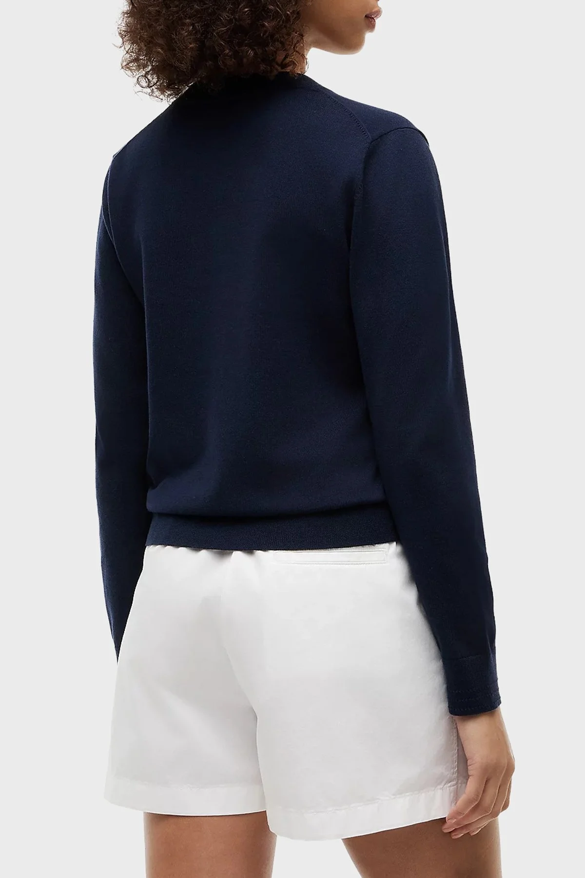 Tommy Hilfiger Logolu %100 Pamuk Regular Fit Düğmeli Kadın Kazak WW0WW42370 C1G Lacivert - 3