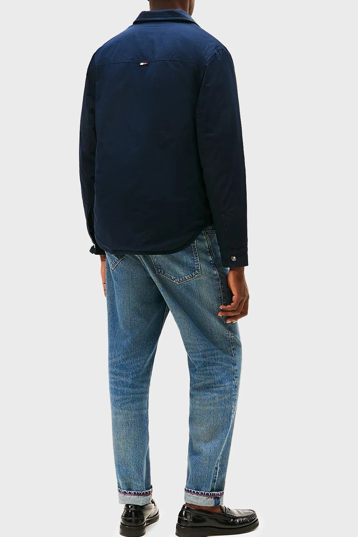 Tommy Hilfiger Logolu % 100 Pamuk Regular Fit Erkek Gömlek Ceket MW0MW40611 DW5 LACİVERT - 3